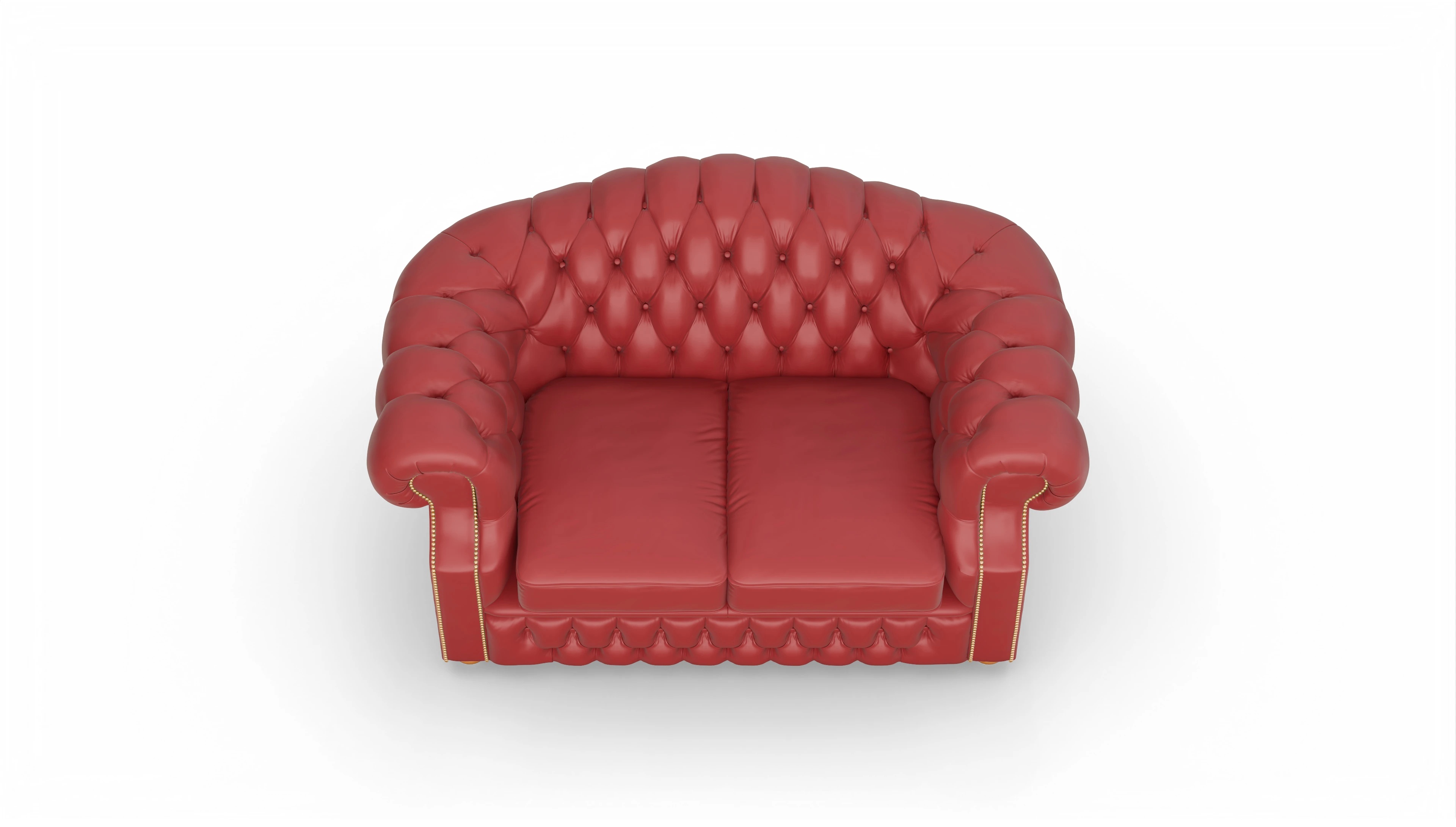 Chesterfield Sofa Yates Ansicht des Produktes Yates 2-Sitzer in Leder rot