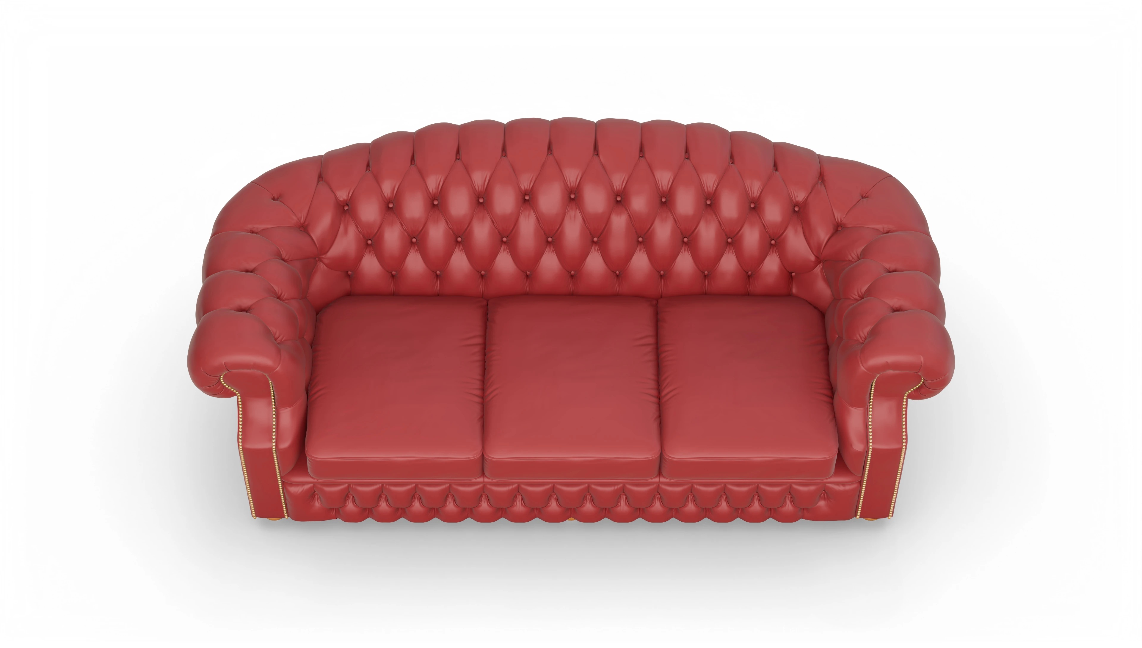 Chesterfield Sofa Yates Ansicht des Produktes Yates 3,5-Sitzer in Leder rot