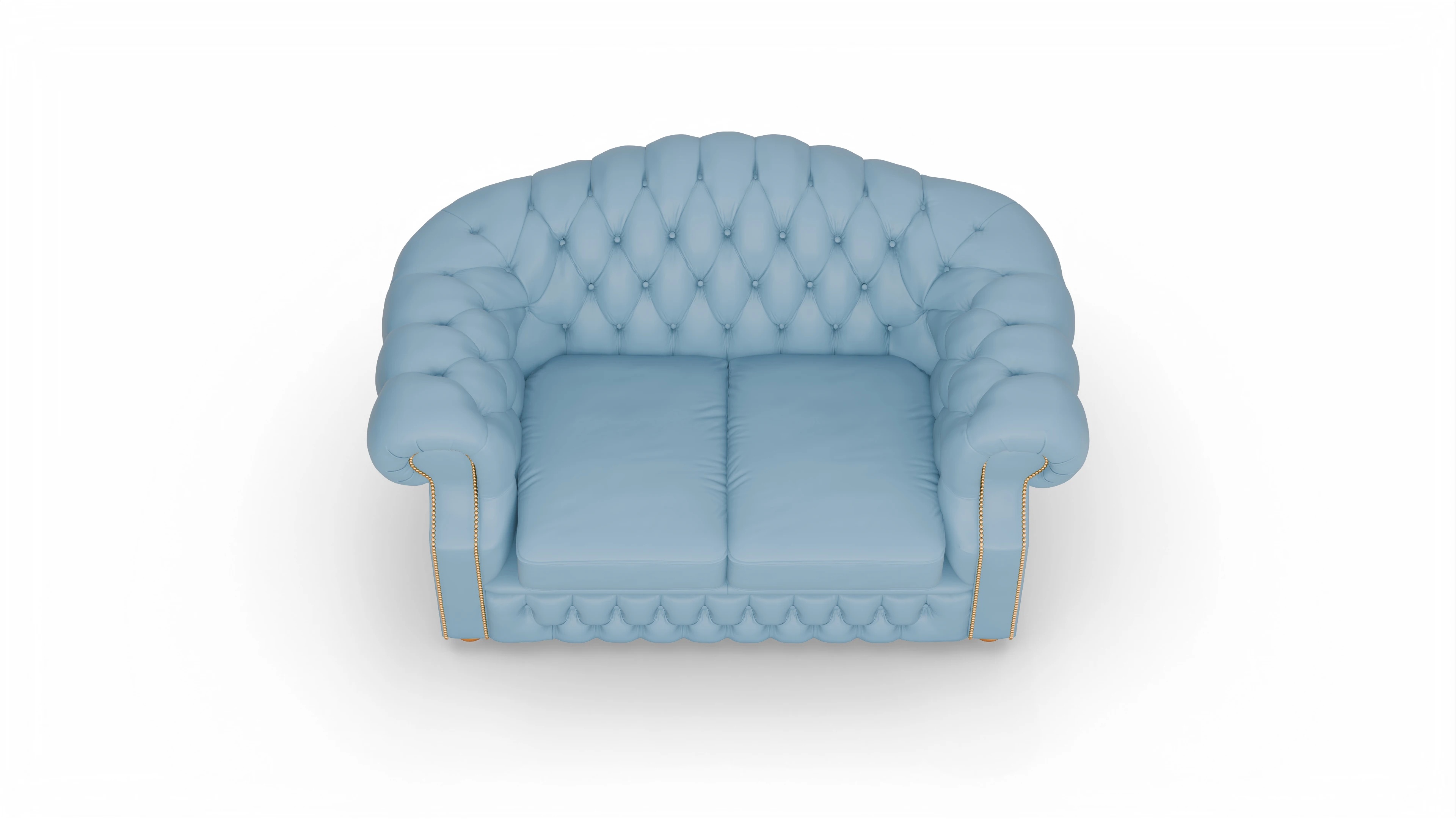 Chesterfield Sofa Yates Ansicht des Produktes Yates 3-Sitzer in Leder blau