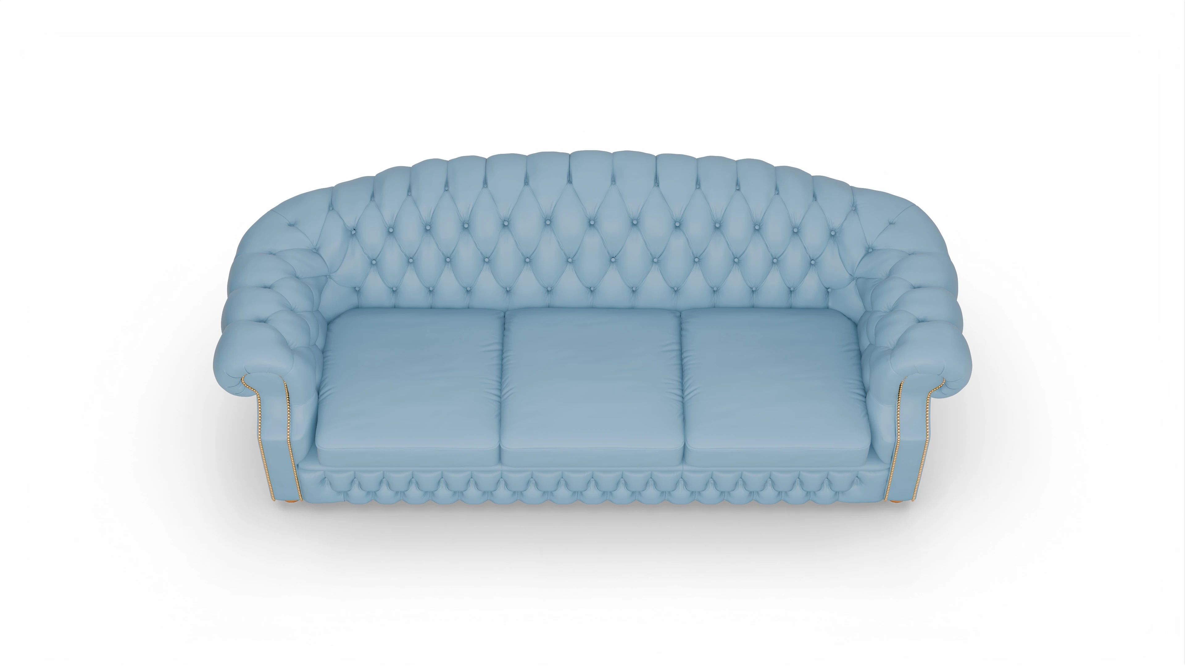 Chesterfield Sofa Yates Ansicht des Produktes Yates 4-Sitzer in Leder blau