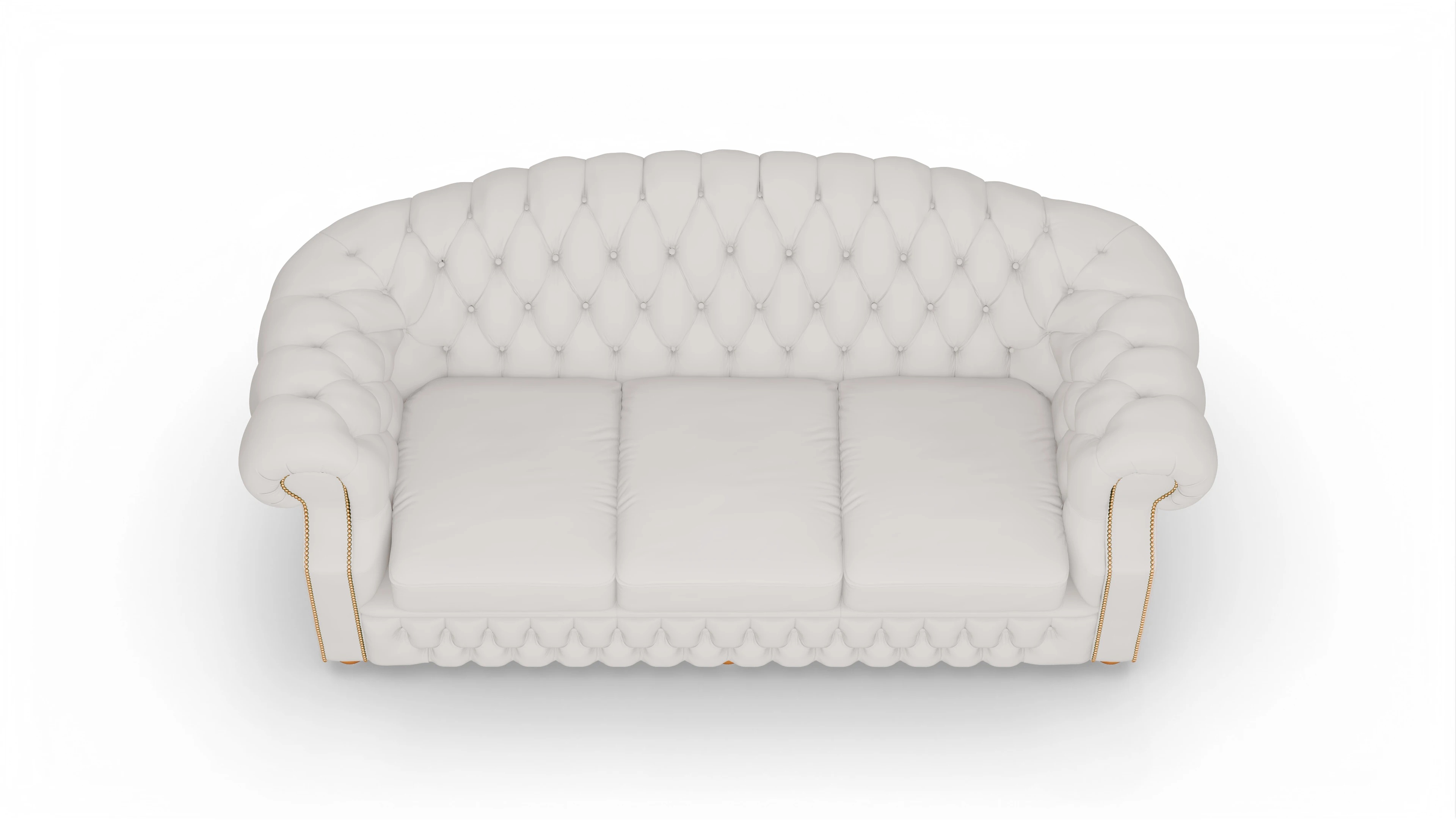Chesterfield Sofa Yates Ansicht des Produktes Yates 3,5-Sitzer in Leder weiß