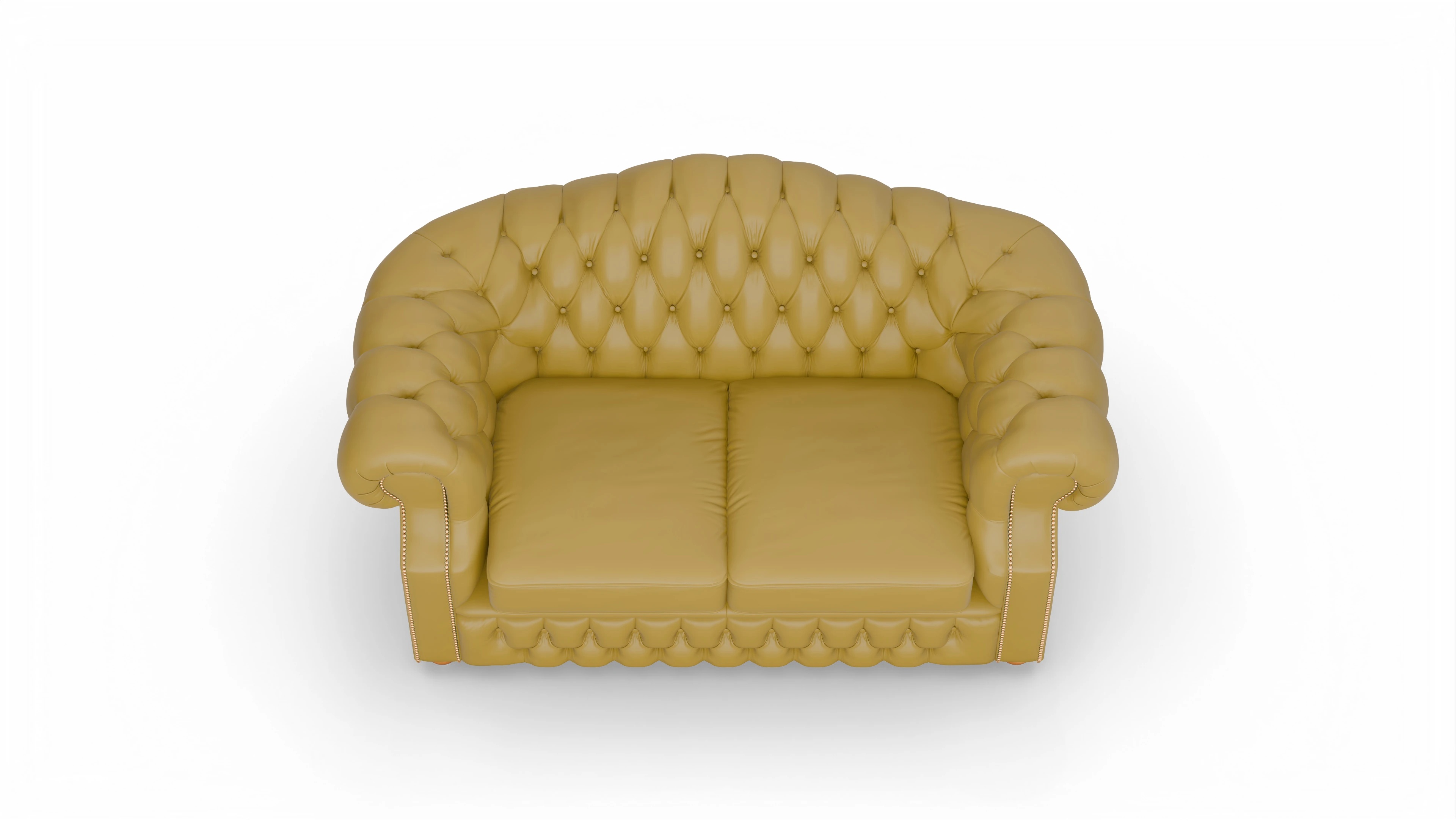 Chesterfield Sofa Yates Ansicht des Produktes Yates 2,5-Sitzer in Leder gelb