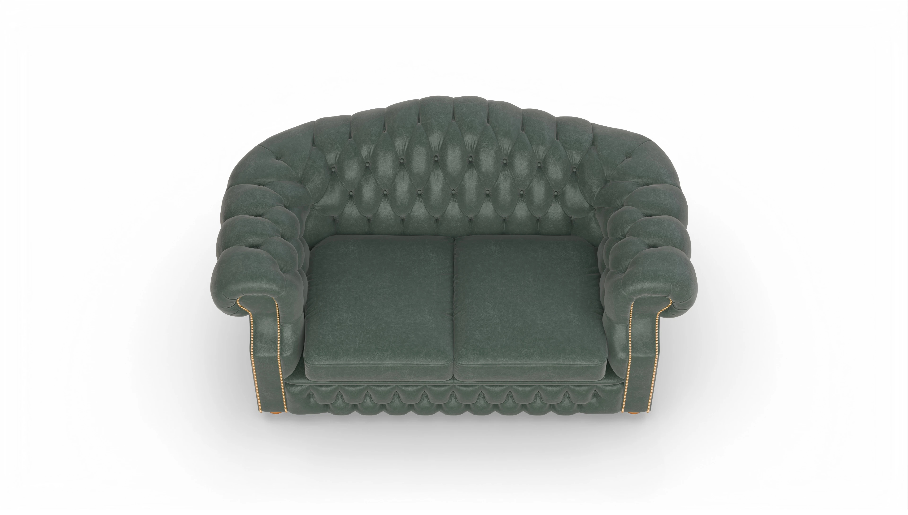 Chesterfield Sofa Yates Ansicht des Produktes Yates 2,5-Sitzer in Leder grün