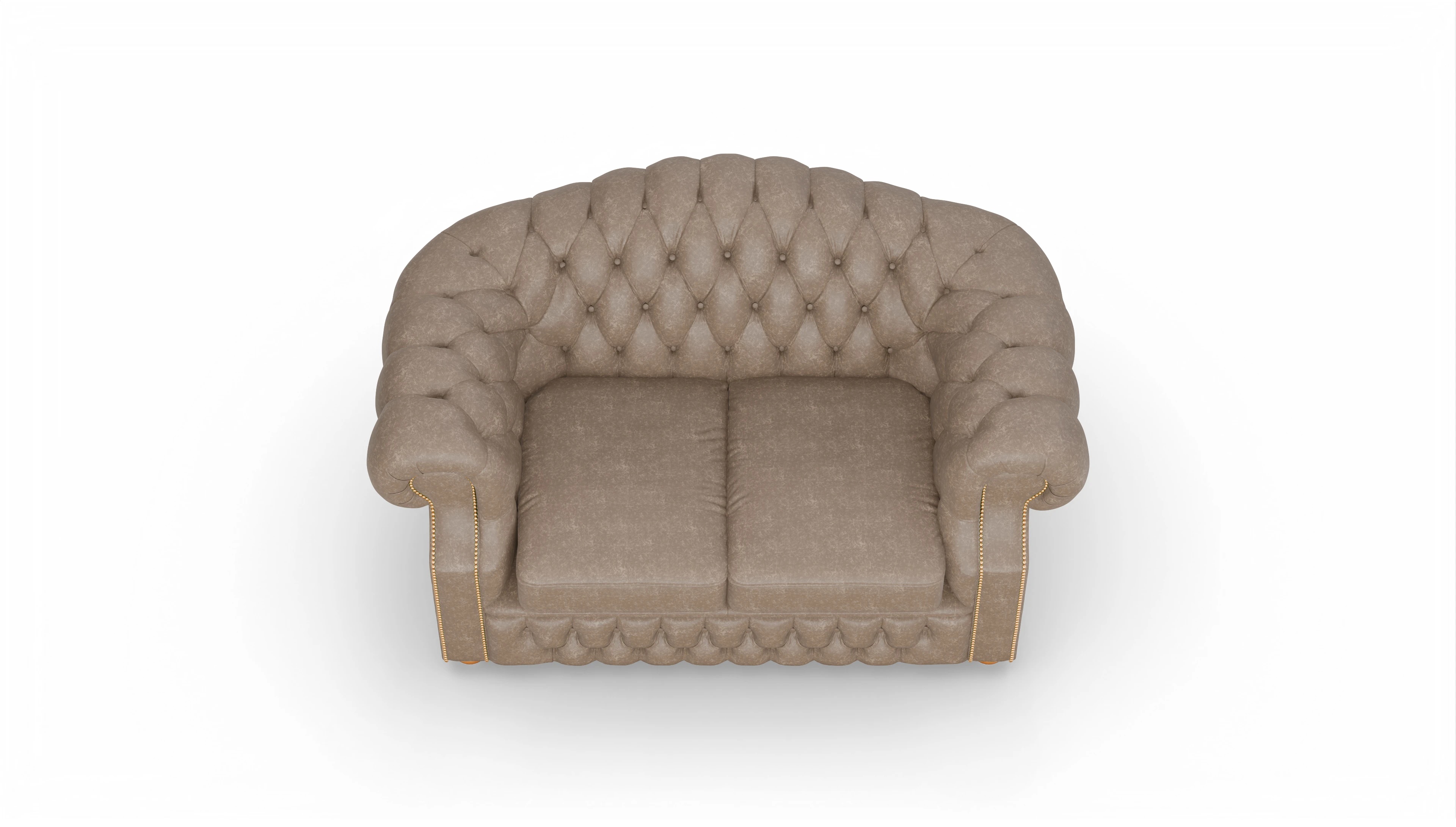 Chesterfield Sofa Yates Ansicht des Produktes Yates 2-Sitzer in Leder braun