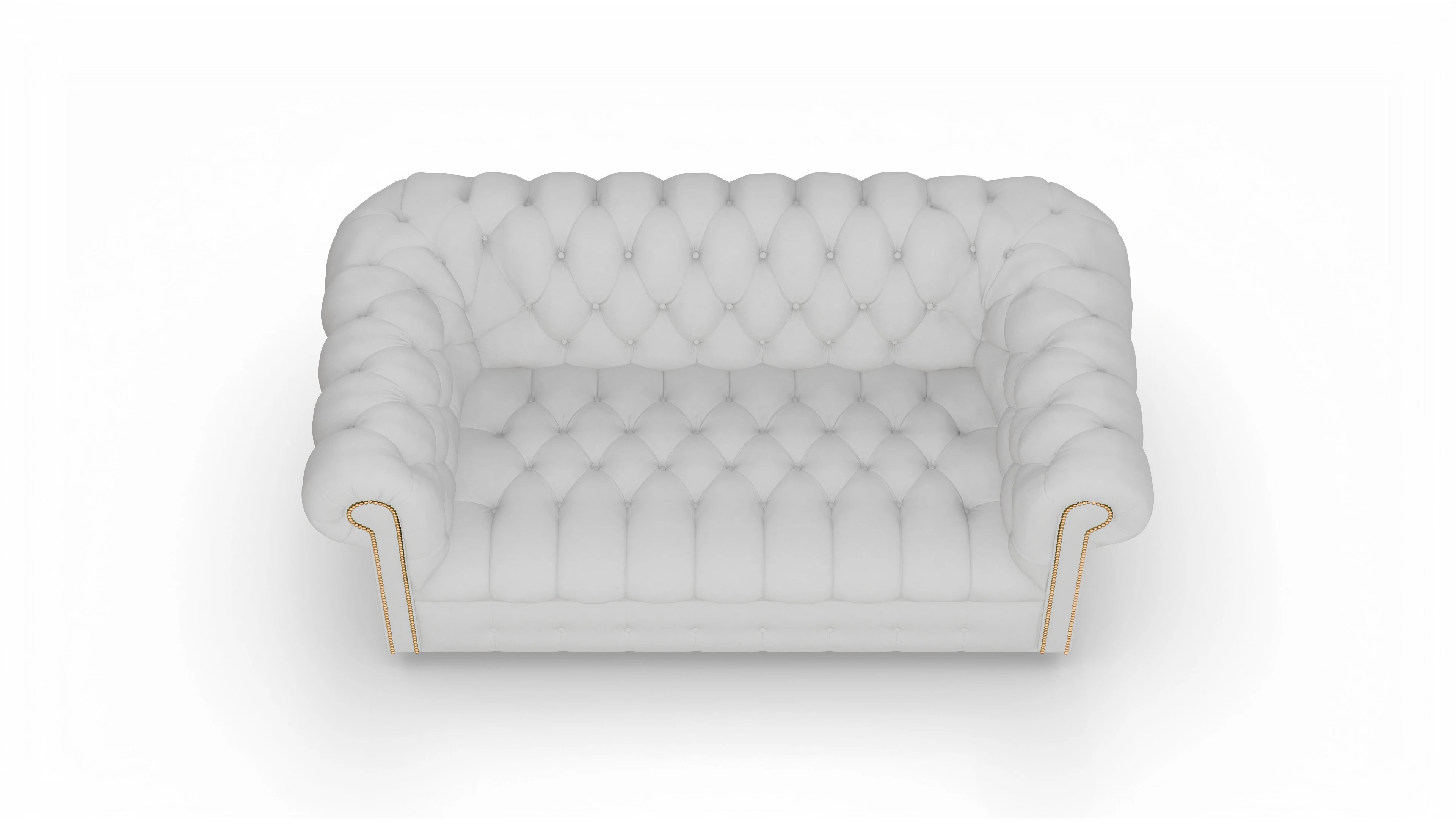 Victorian Chesterfield Sofa Bingley Ansicht des Produktes Bingley 2,5-Sitzer in Leder weiß
