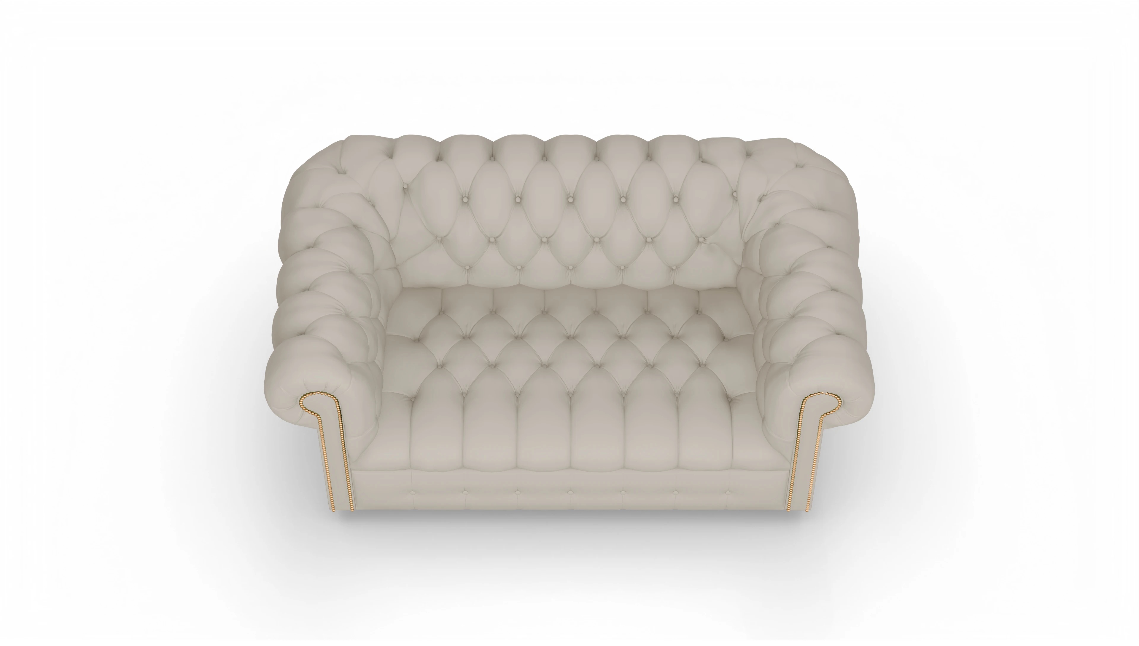 Victorian Chesterfield Sofa Bingley Ansicht des Produktes Bingley 2-Sitzer in Leder weiß