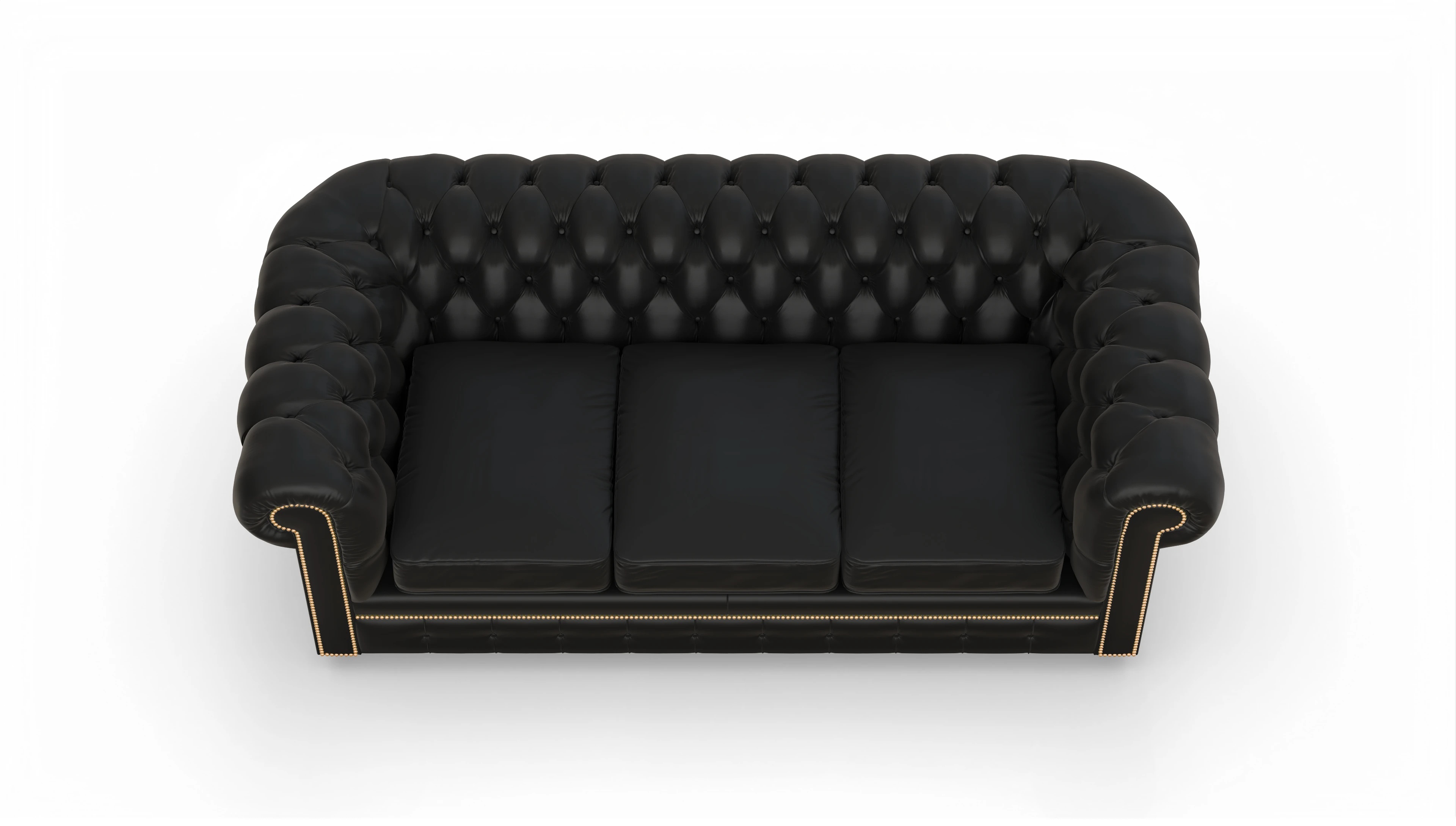 Chesterfield Sofa William Ansicht des Produktes William 3-Sitzer in Leder schwarz