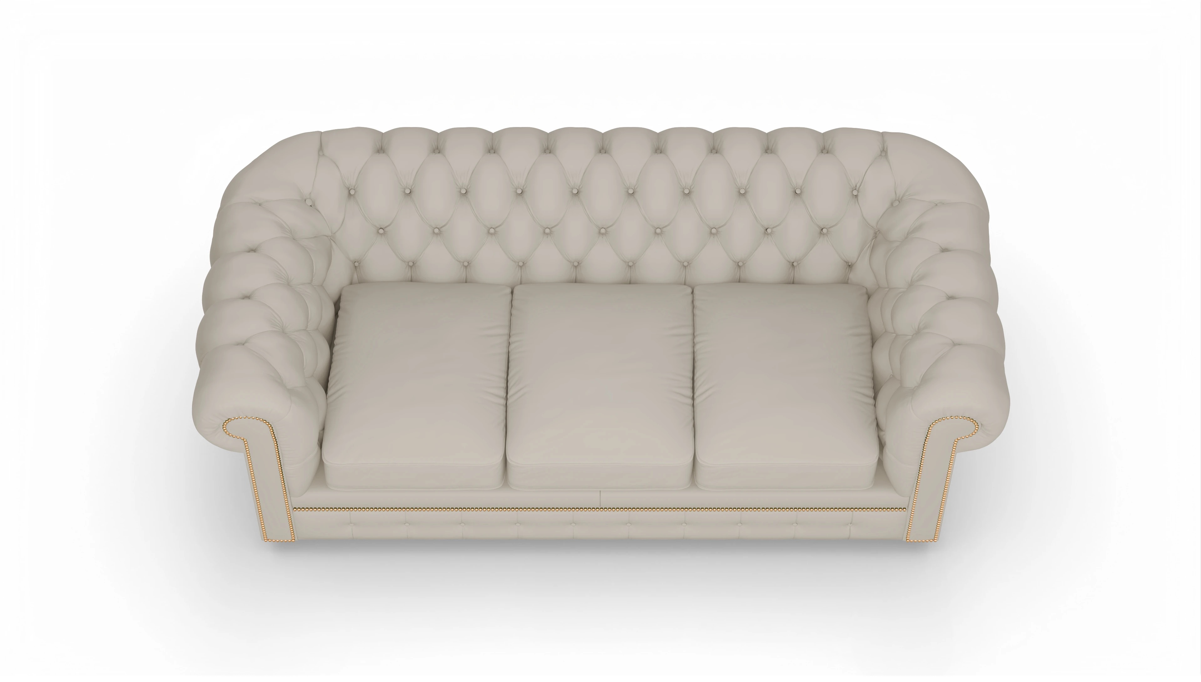 Ansicht des Produktes William 3-Sitzer in Leder weiß