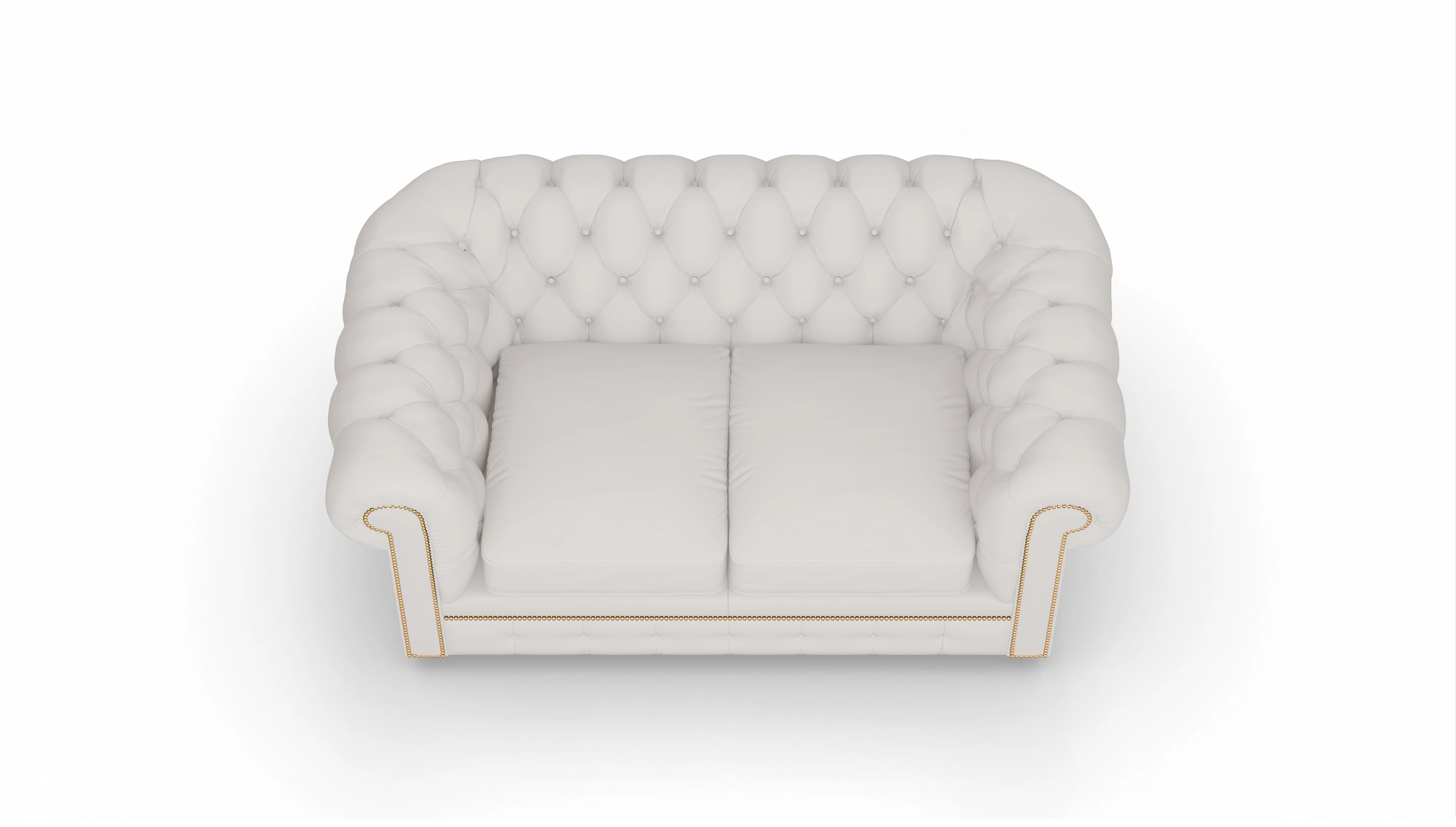 Chesterfield Sofa William Ansicht des Produktes William 2-Sitzer in Leder weiß