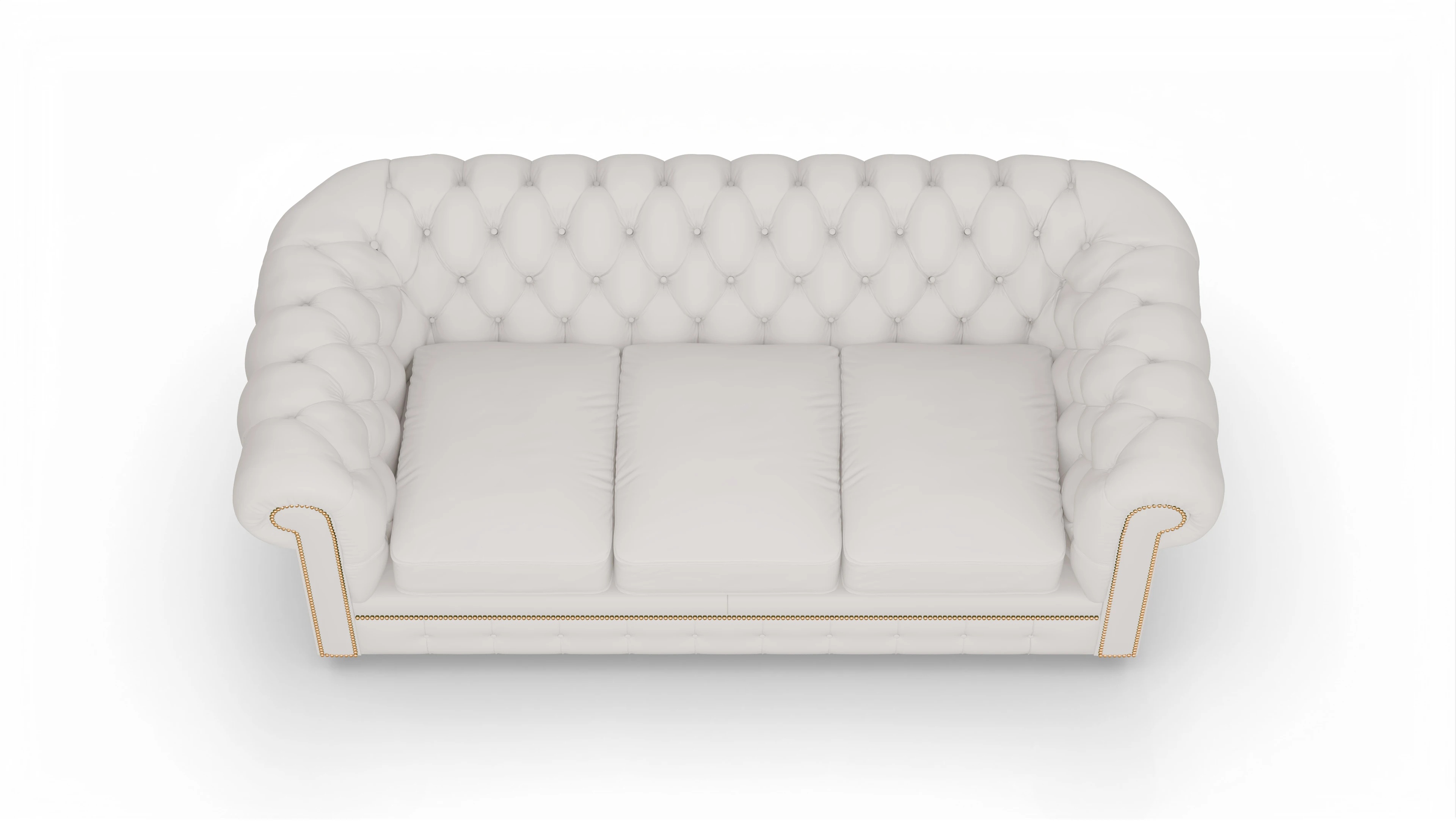 Chesterfield Sofa William Ansicht des Produktes William 3-Sitzer in Leder weiß