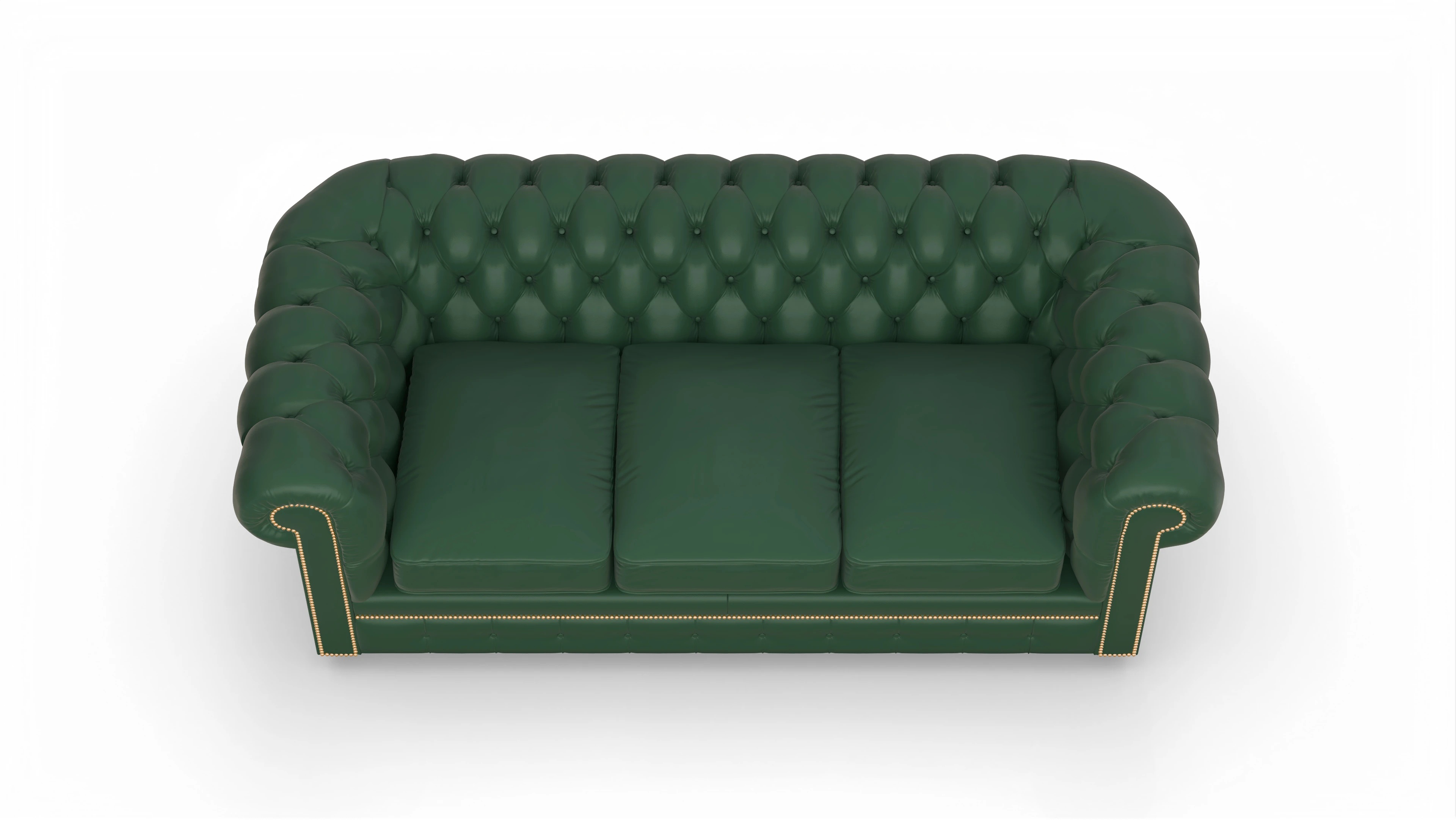 Ansicht des Produktes William 3-Sitzer in Leder grün