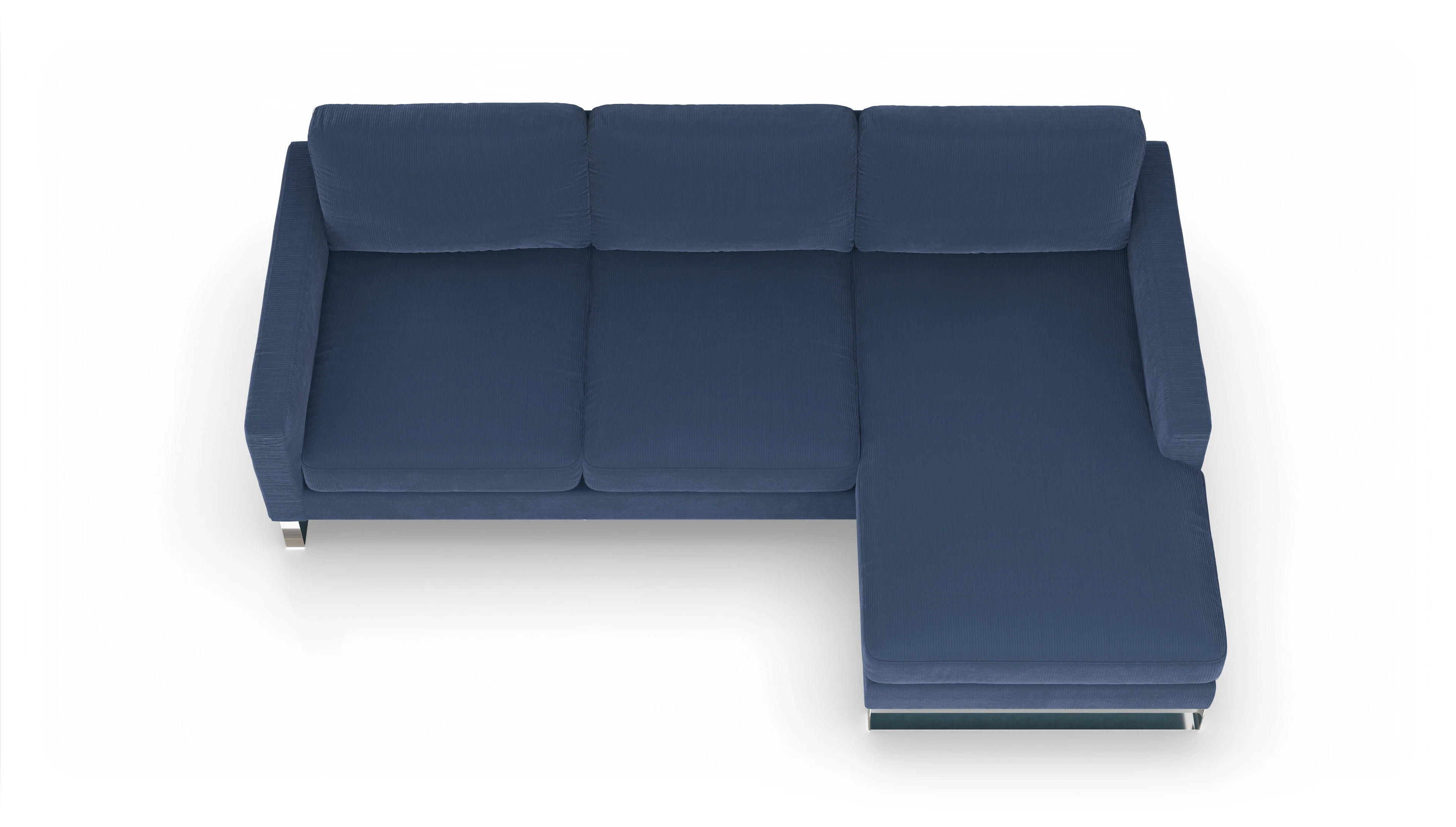 Ansicht des Produktes Cespon Sofa mit Rec rechts in Cord blau