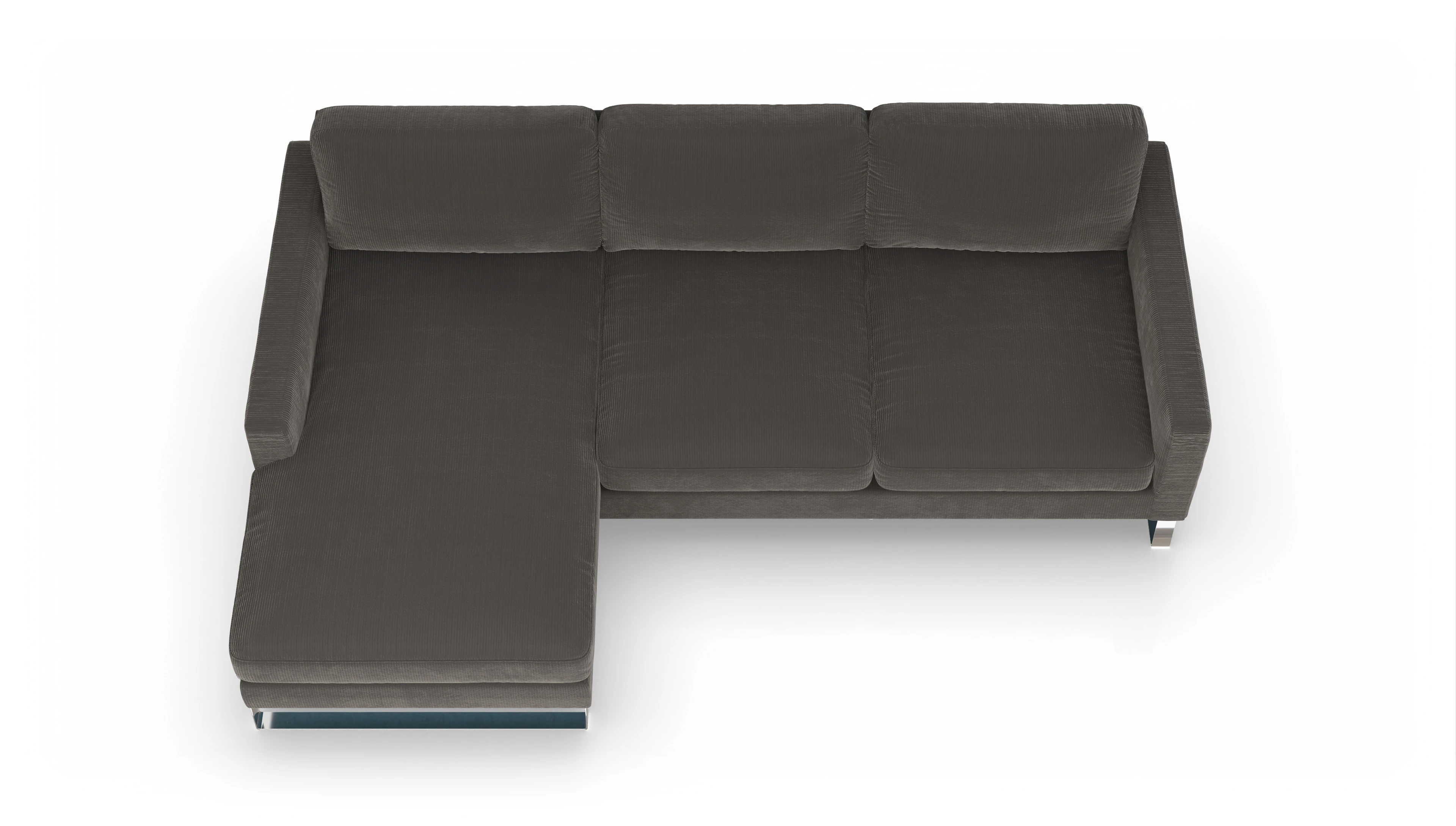 Ansicht des Produktes Cespon Sofa mit Rec links in Cord schwarz