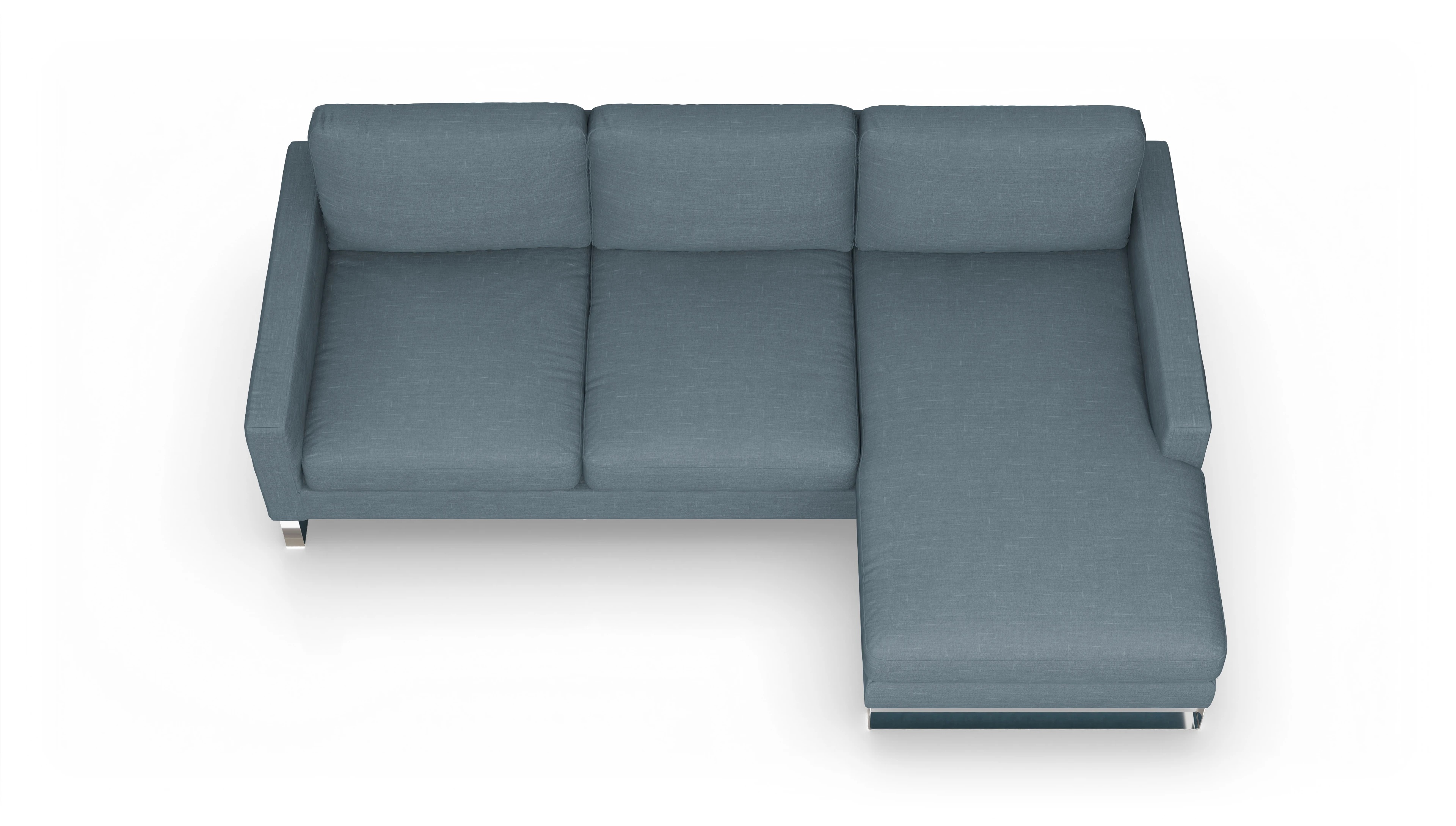 Ansicht des Produktes Cespon Sofa mit Rec rechts in Stoff blau