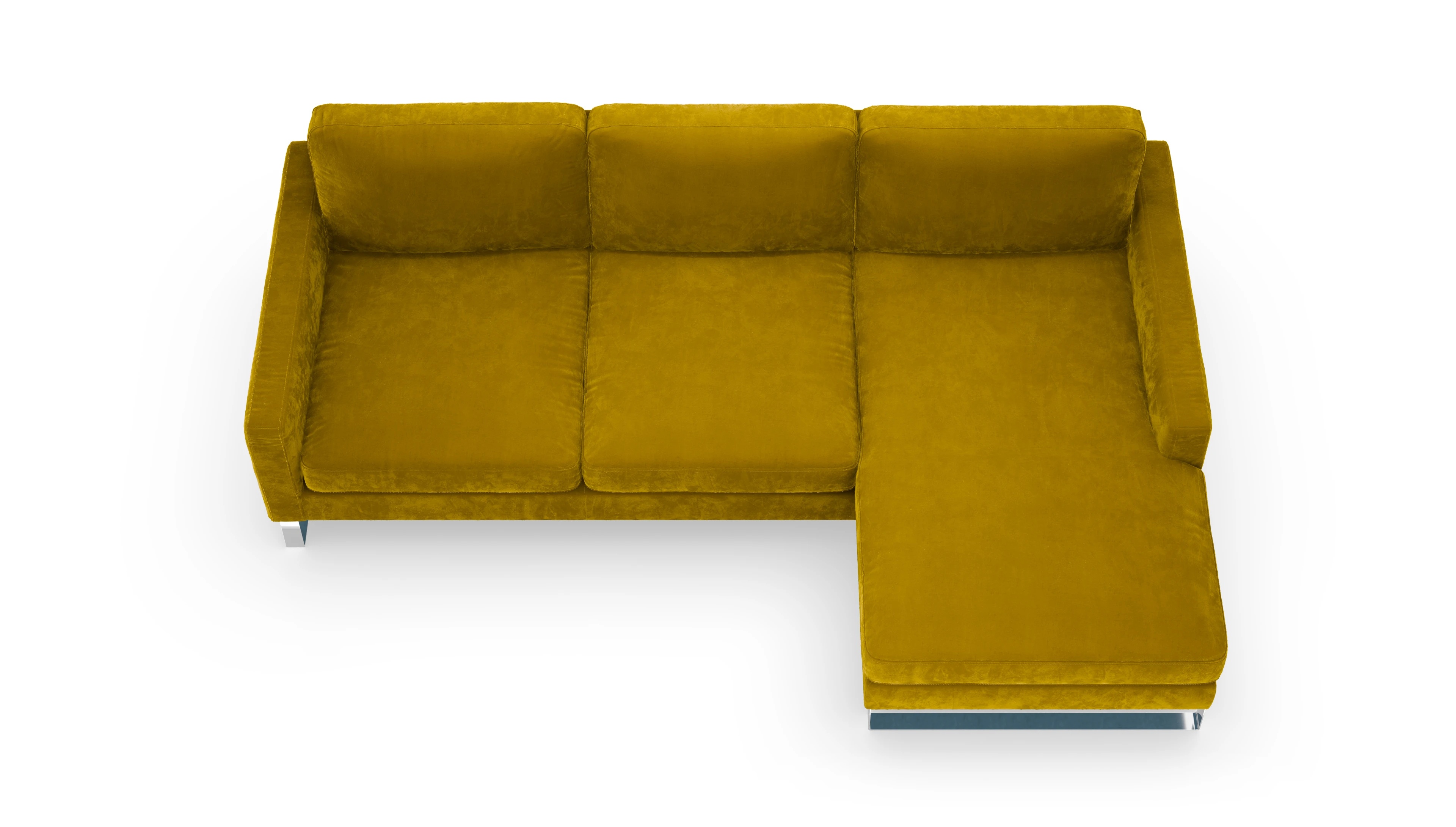 Ansicht des Produktes Cespon Sofa mit Rec rechts in Samt gelb