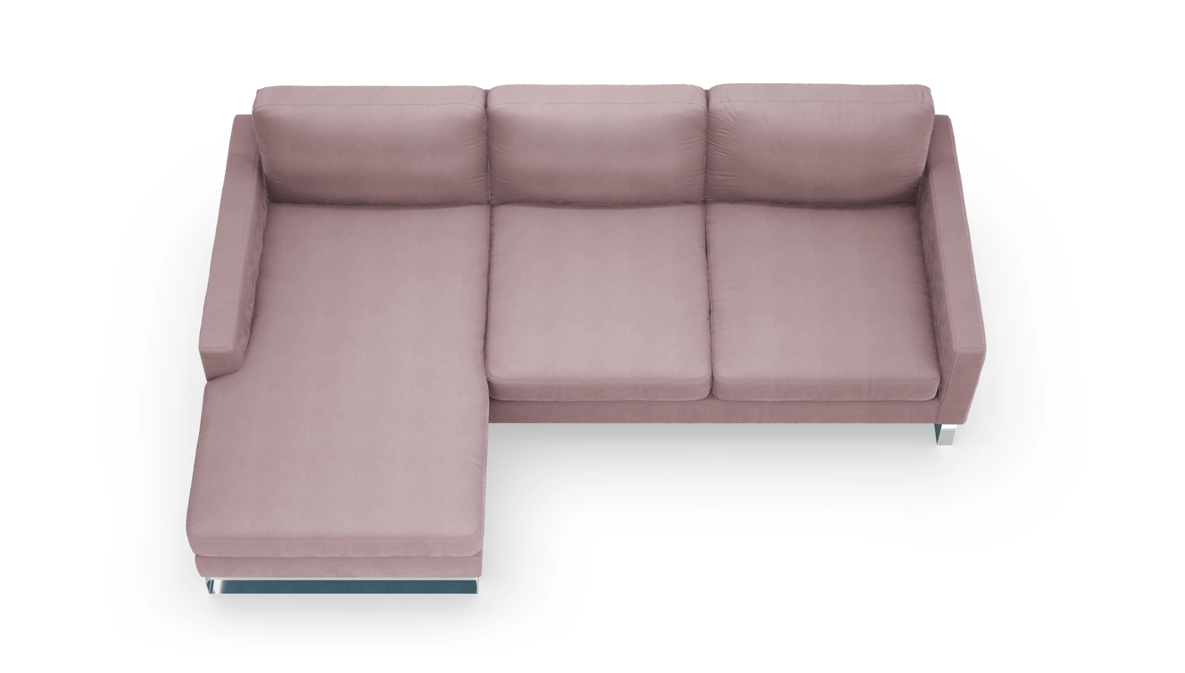 Ansicht des Produktes Cespon Sofa mit Rec links in Samt rot