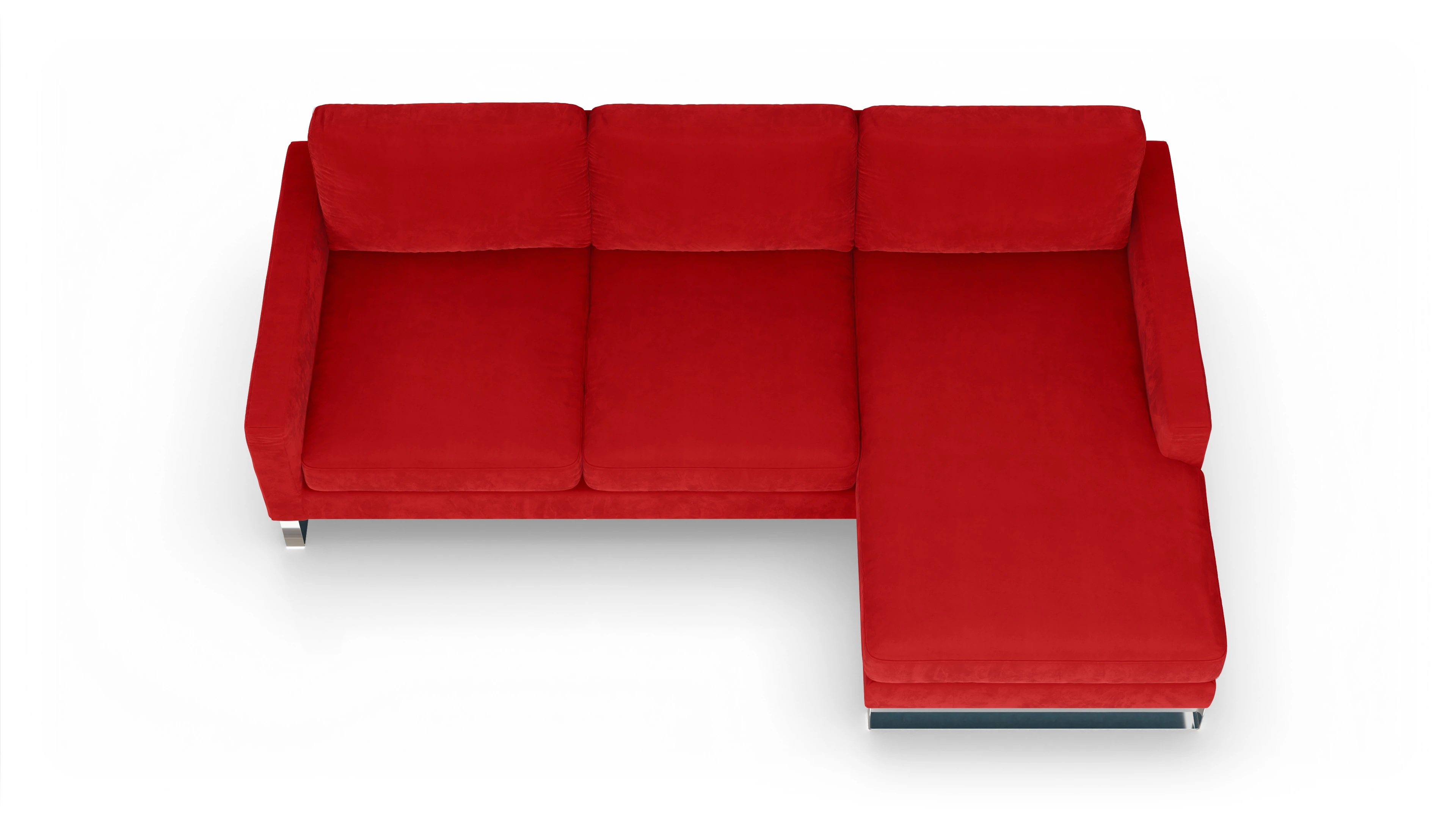 Cespon Stoffsofa Ansicht des Produktes Cespon Sofa mit Rec rechts in Samt rot