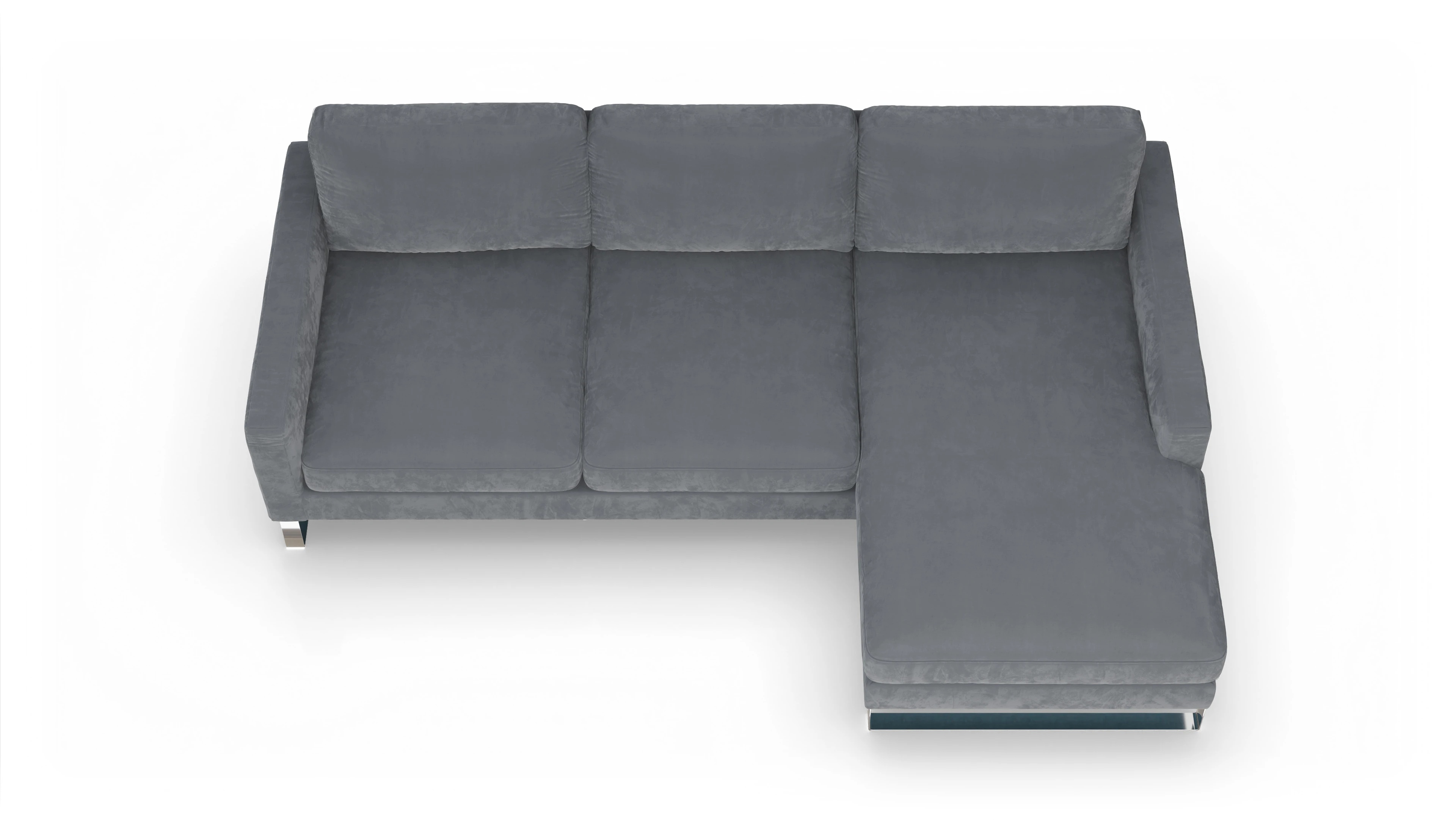 Ansicht des Produktes Cespon Sofa mit Rec rechts in Samt grau