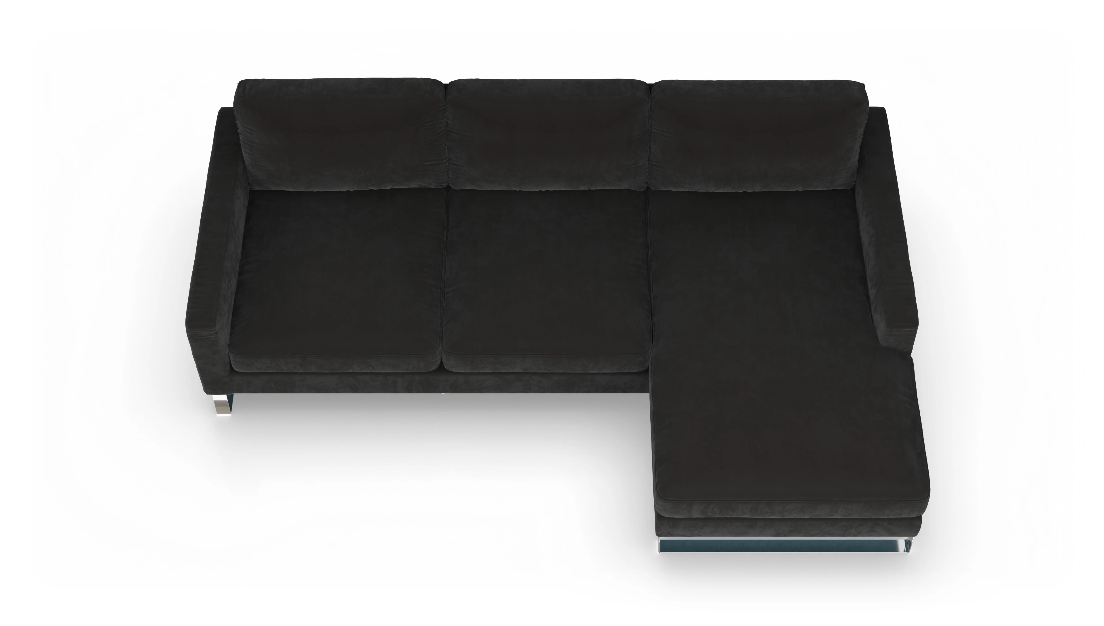 Ansicht des Produktes Cespon Sofa mit Rec rechts in Samt grau