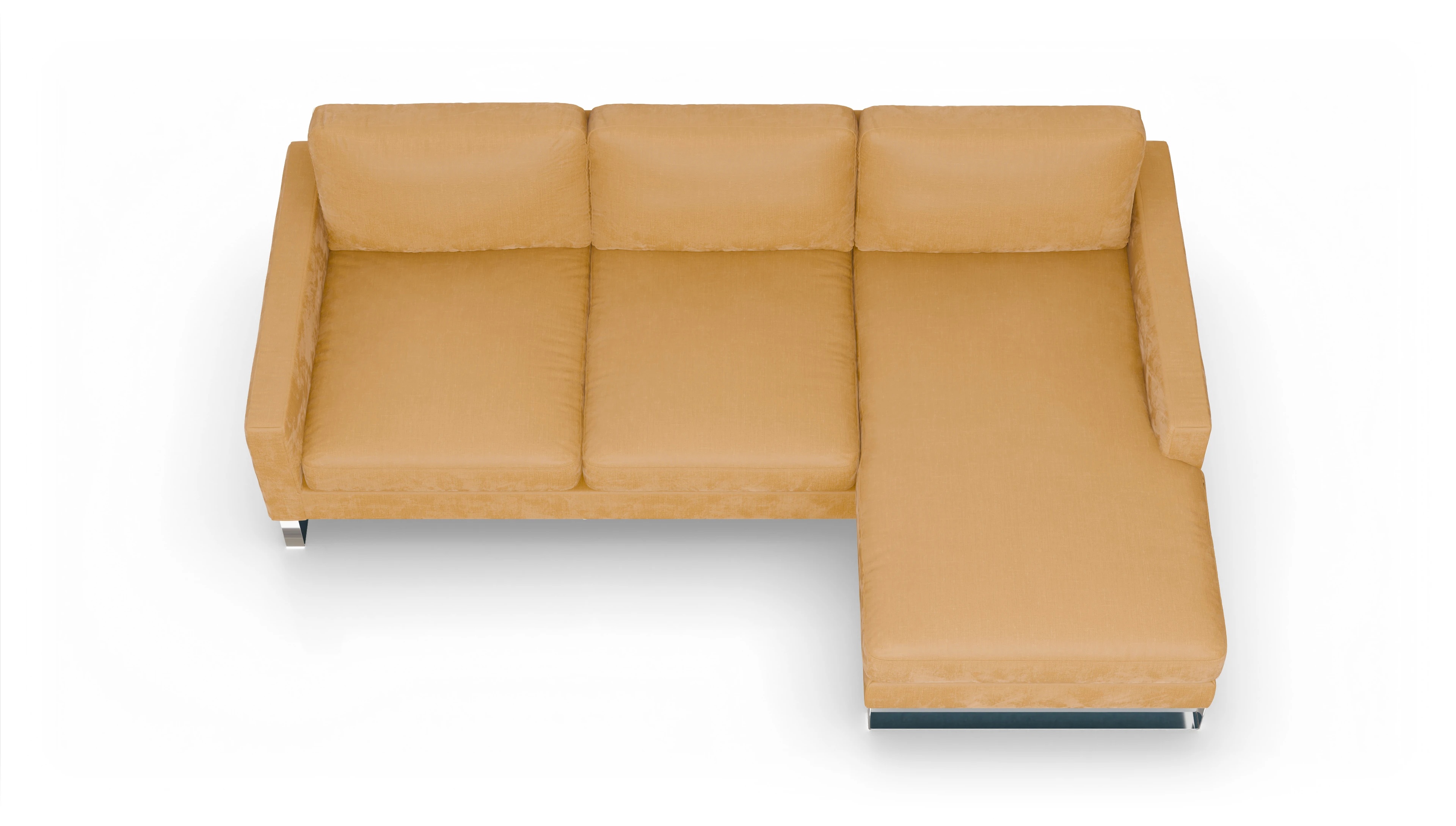 Ansicht des Produktes Cespon Sofa mit Rec rechts in Stoff gelb