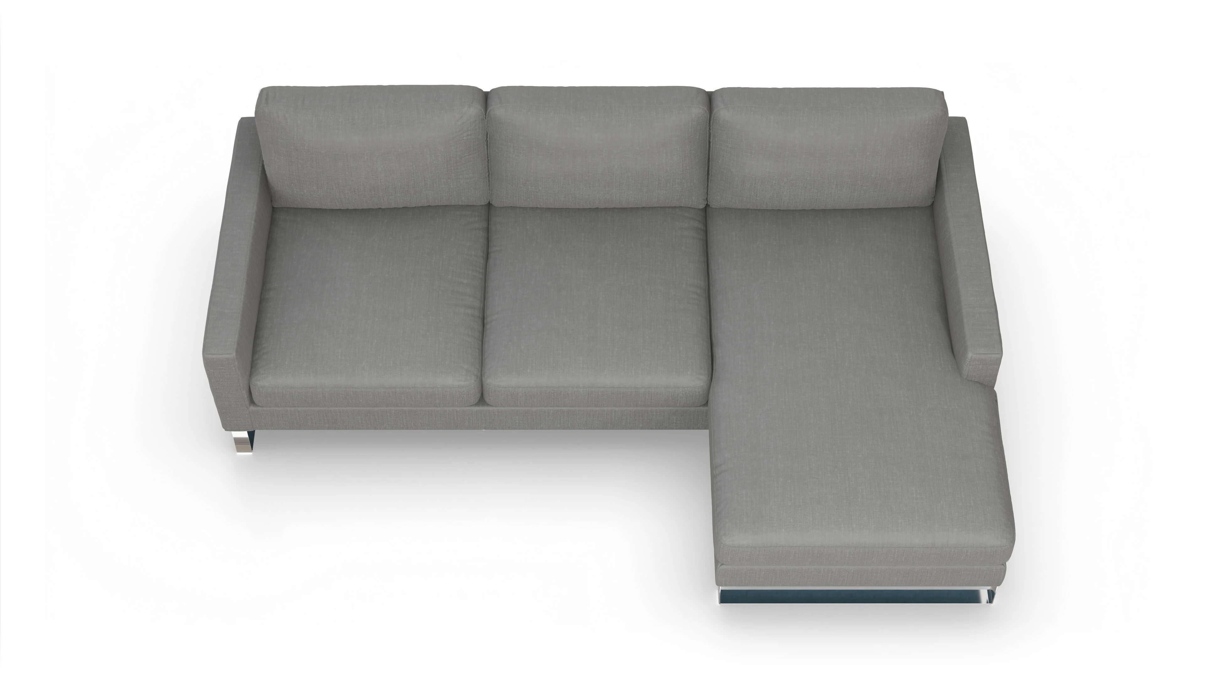 Ansicht des Produktes Cespon Sofa mit Rec rechts in Stoff grau