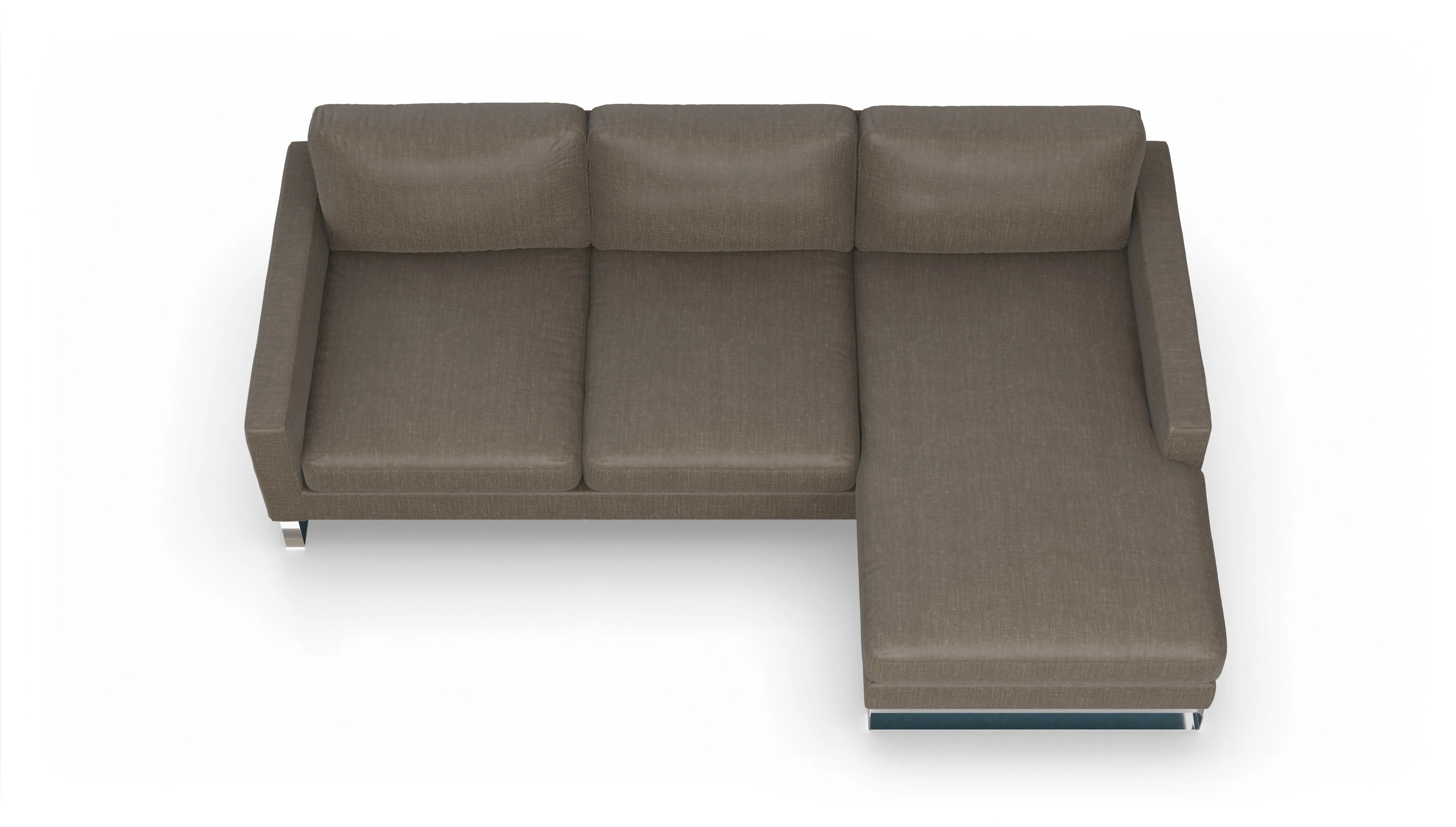 Ansicht des Produktes Cespon Sofa mit Rec rechts in Stoff braun