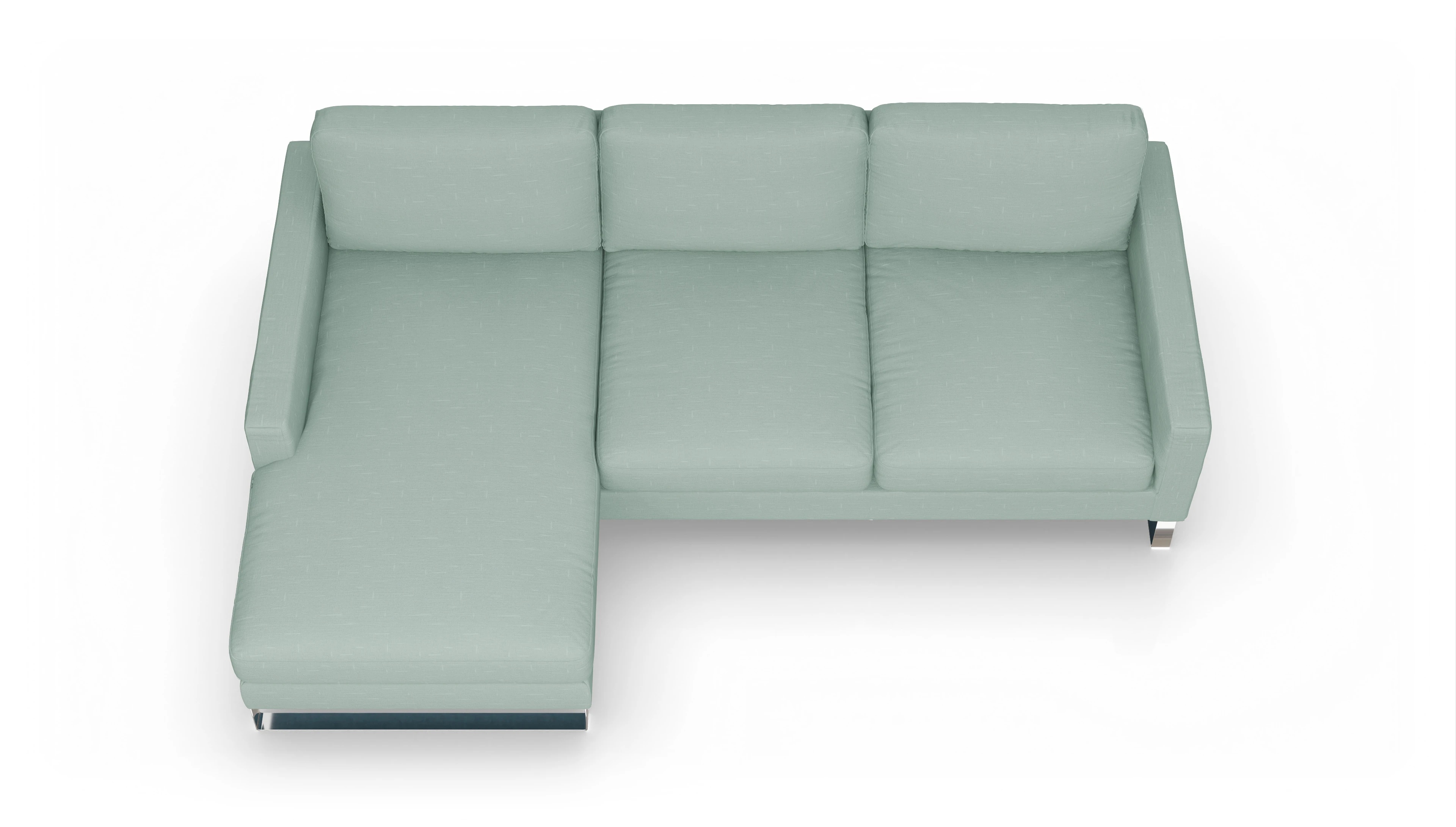 Ansicht des Produktes Cespon Sofa mit Rec links in Stoff grün