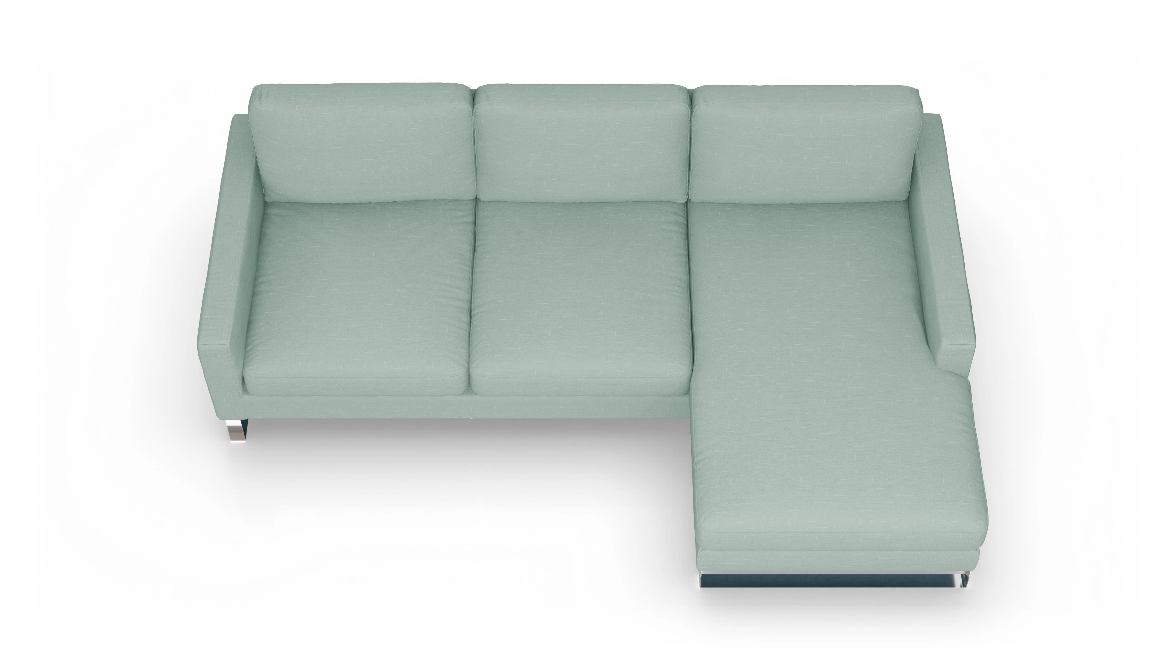 Ansicht des Produktes Cespon Sofa mit Rec rechts in Stoff grün