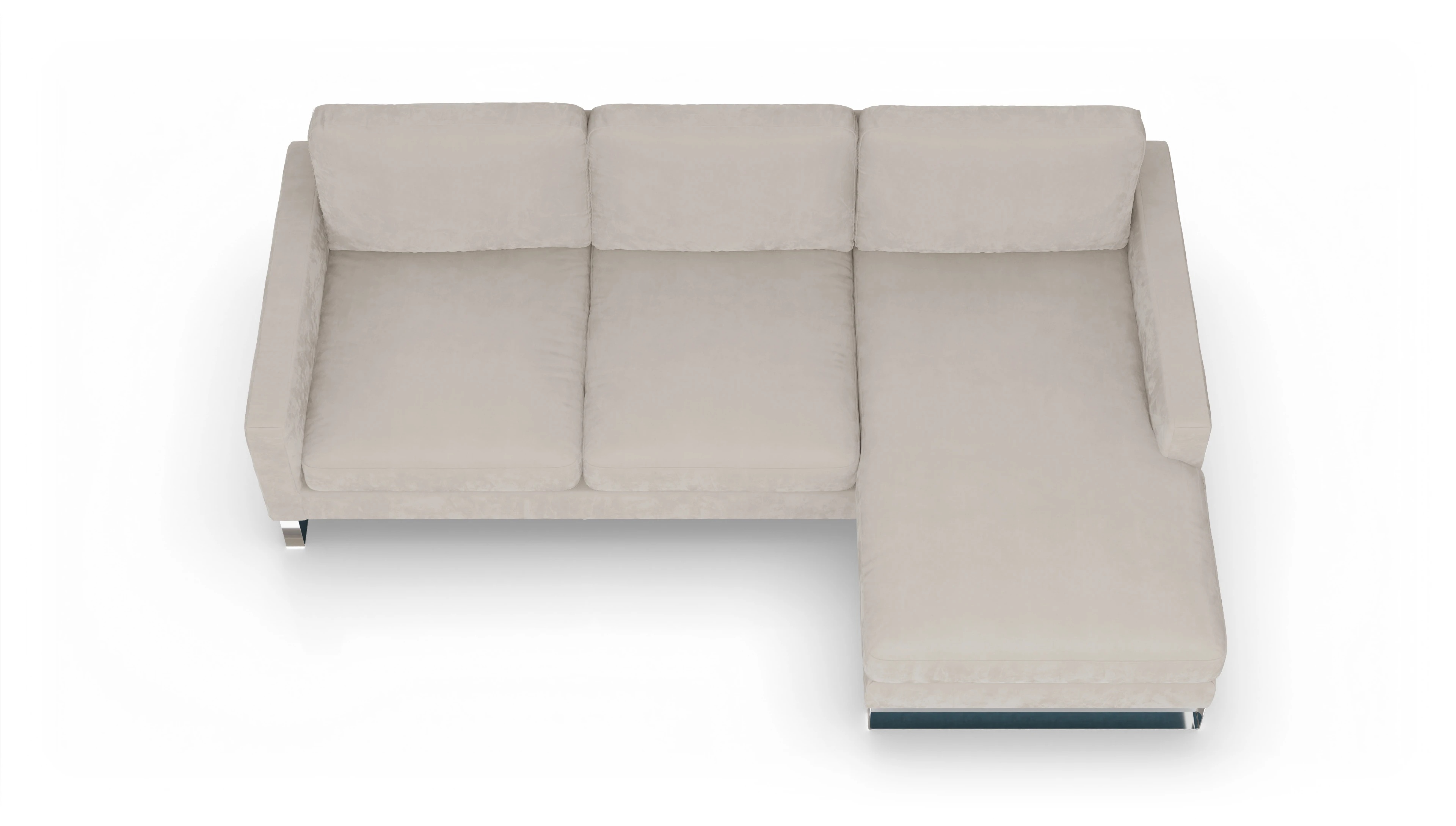 Ansicht des Produktes Cespon Sofa mit Rec rechts in Samt weiß