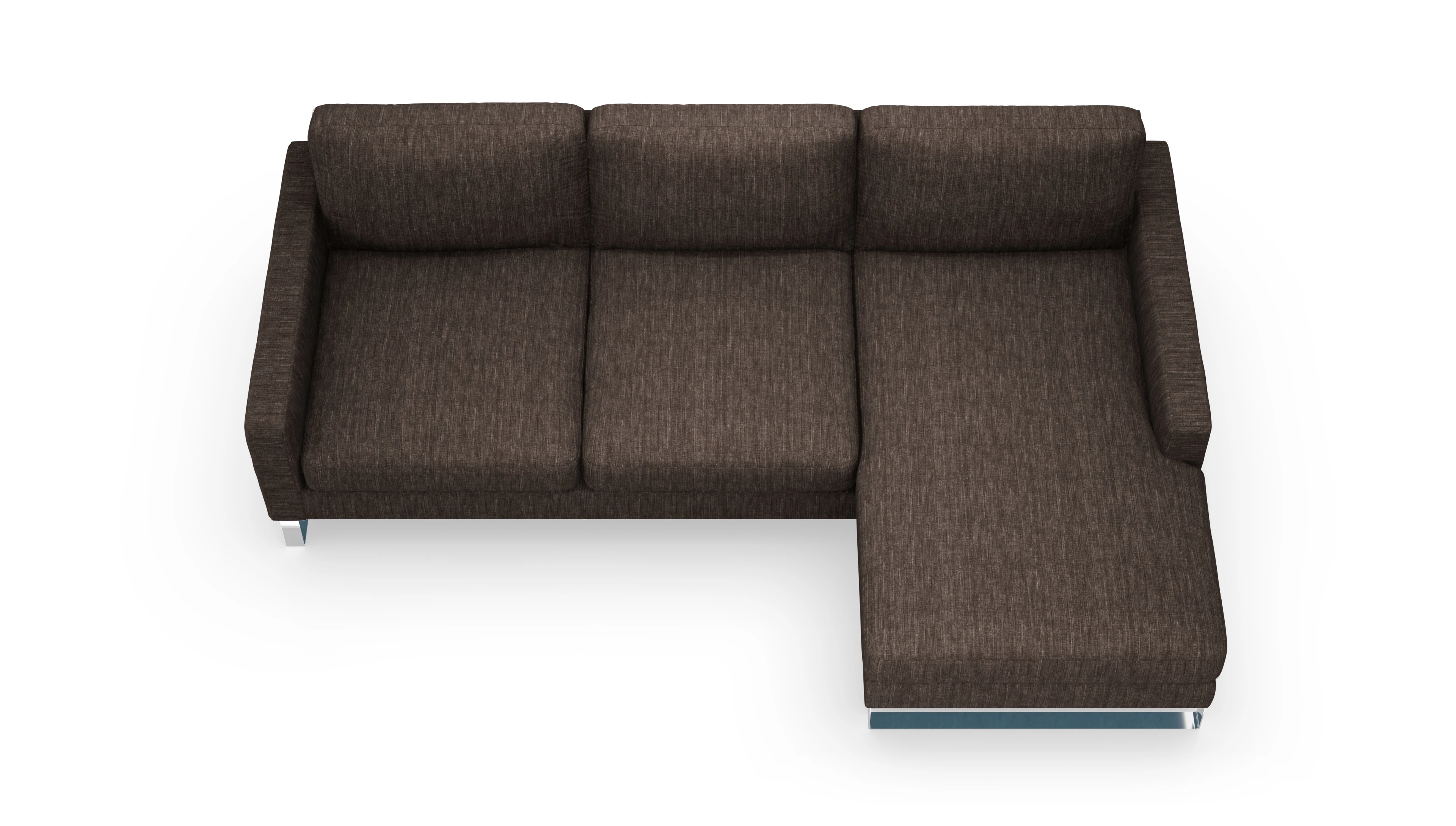 Cespon Stoffsofa Ansicht des Produktes Cespon Sofa mit Rec rechts in Stoff braun