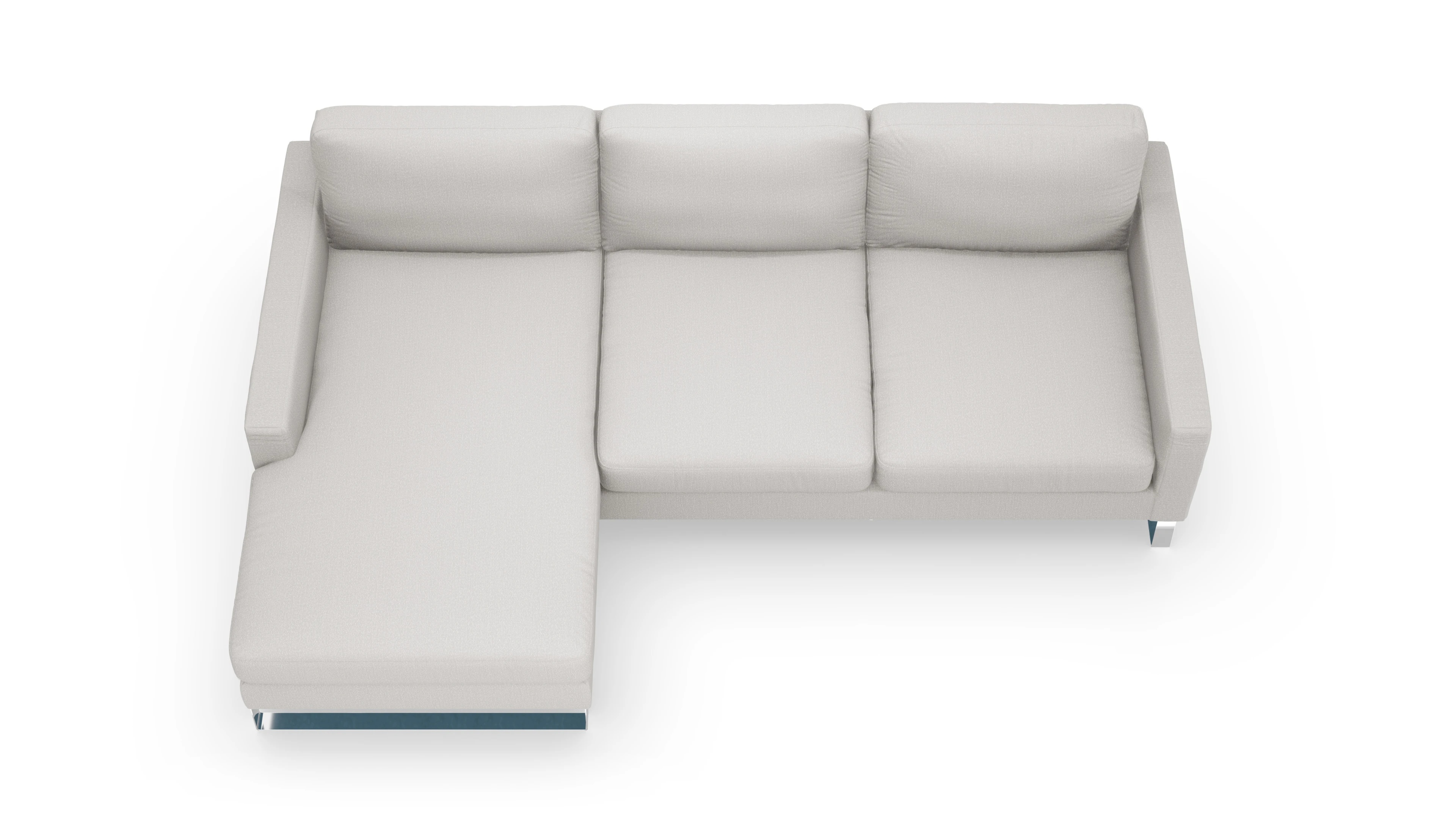 Cespon Stoffsofa Ansicht des Produktes Cespon Sofa mit Rec links in Stoff weiß