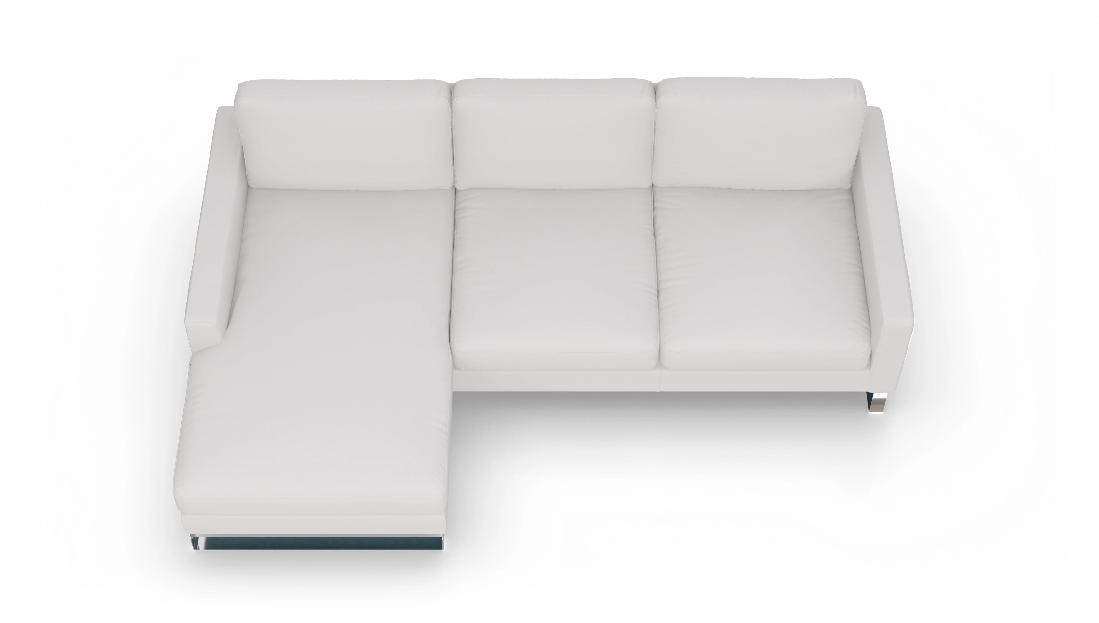 Ansicht des Produktes Cespon Sofa mit Rec links in Leder weiß