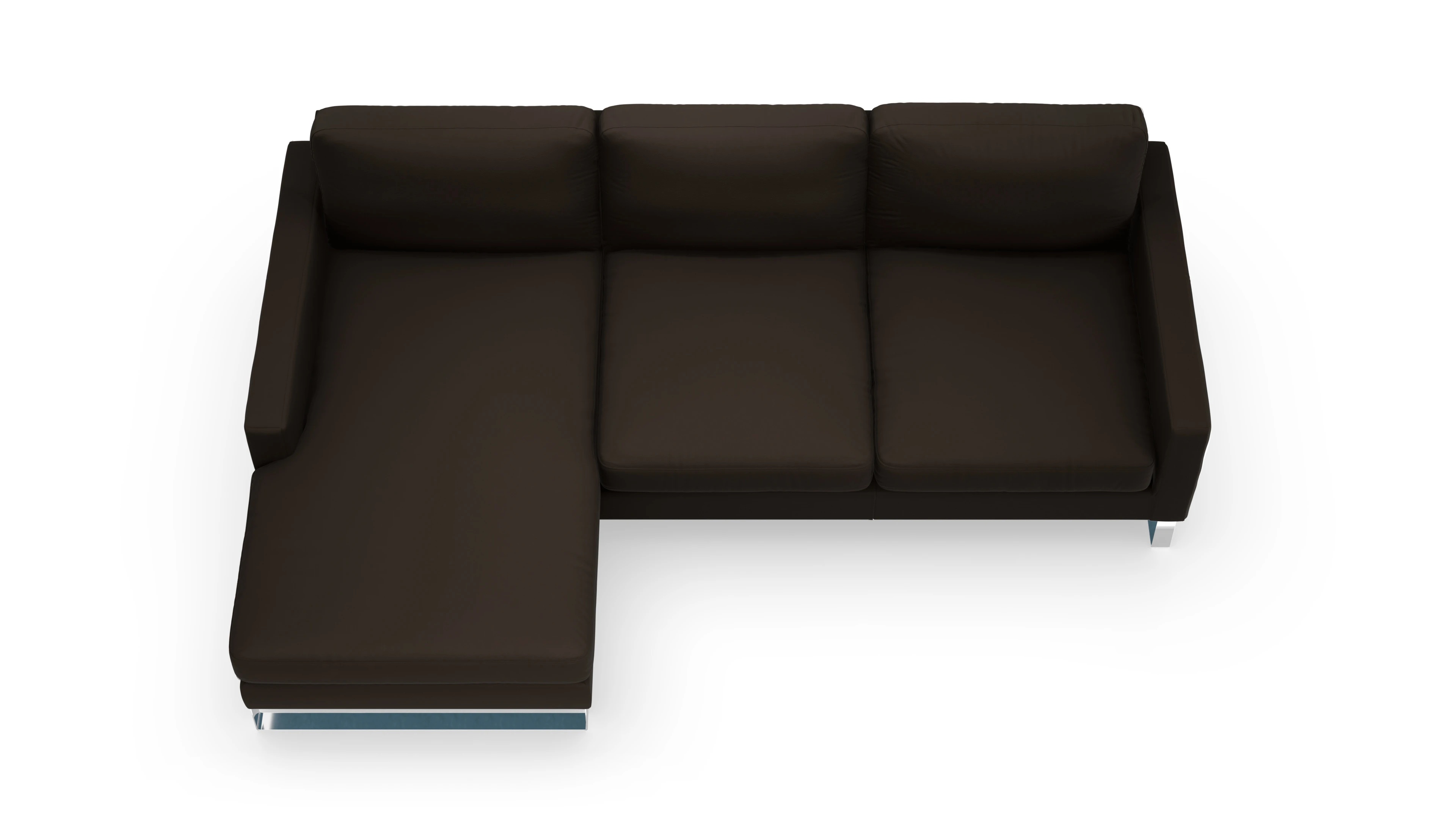 Cespon Ledersofa Ansicht des Produktes Cespon Sofa mit Rec links in Leder braun