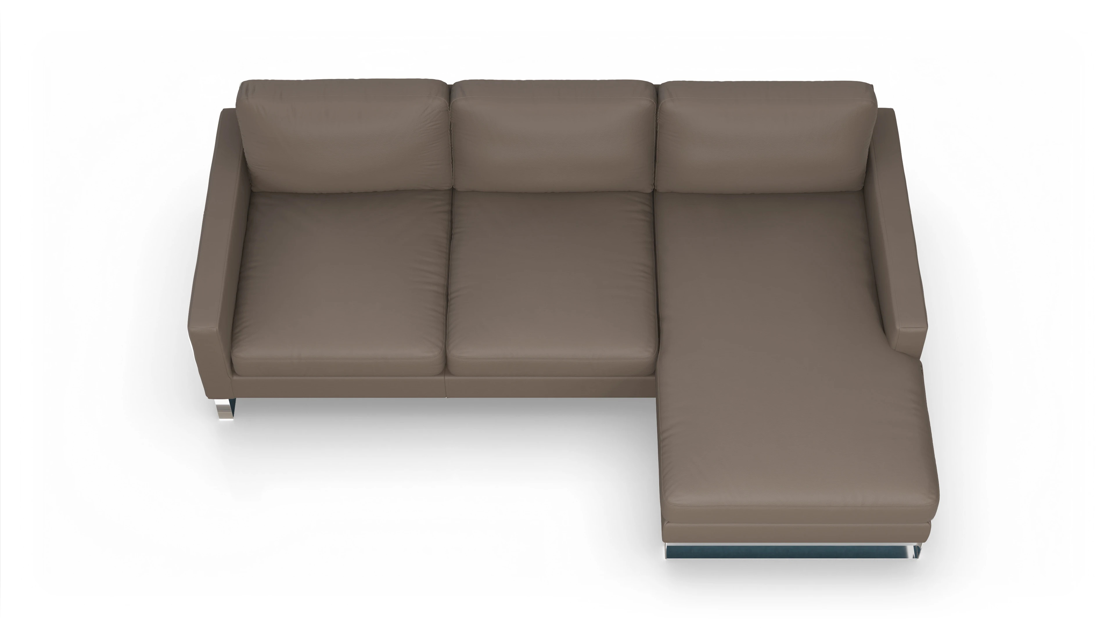 Cespon Ledersofa Ansicht des Produktes Cespon Sofa mit Rec rechts in Leder beige