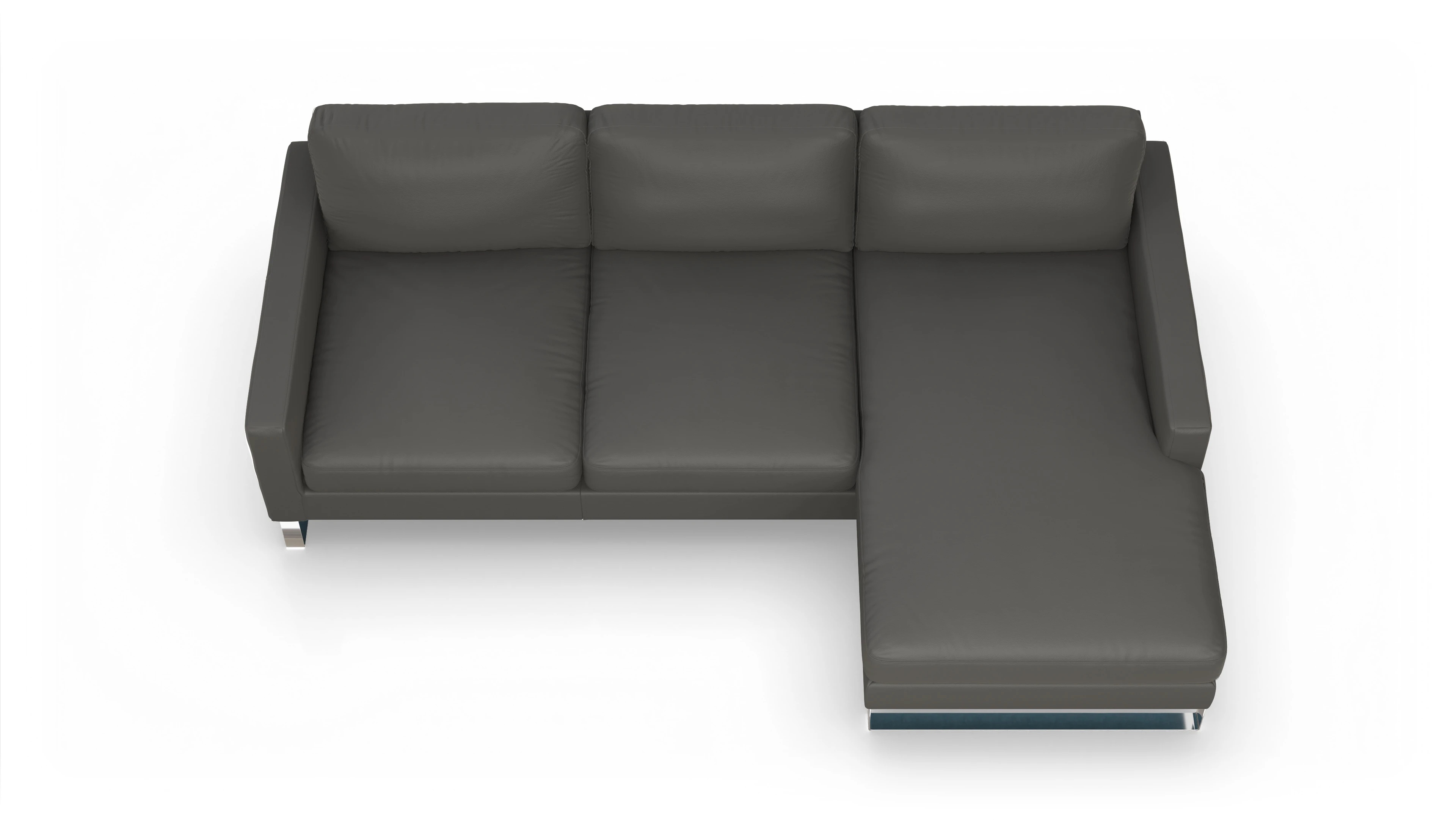 Ansicht des Produktes Cespon Sofa mit Rec rechts in Leder grau