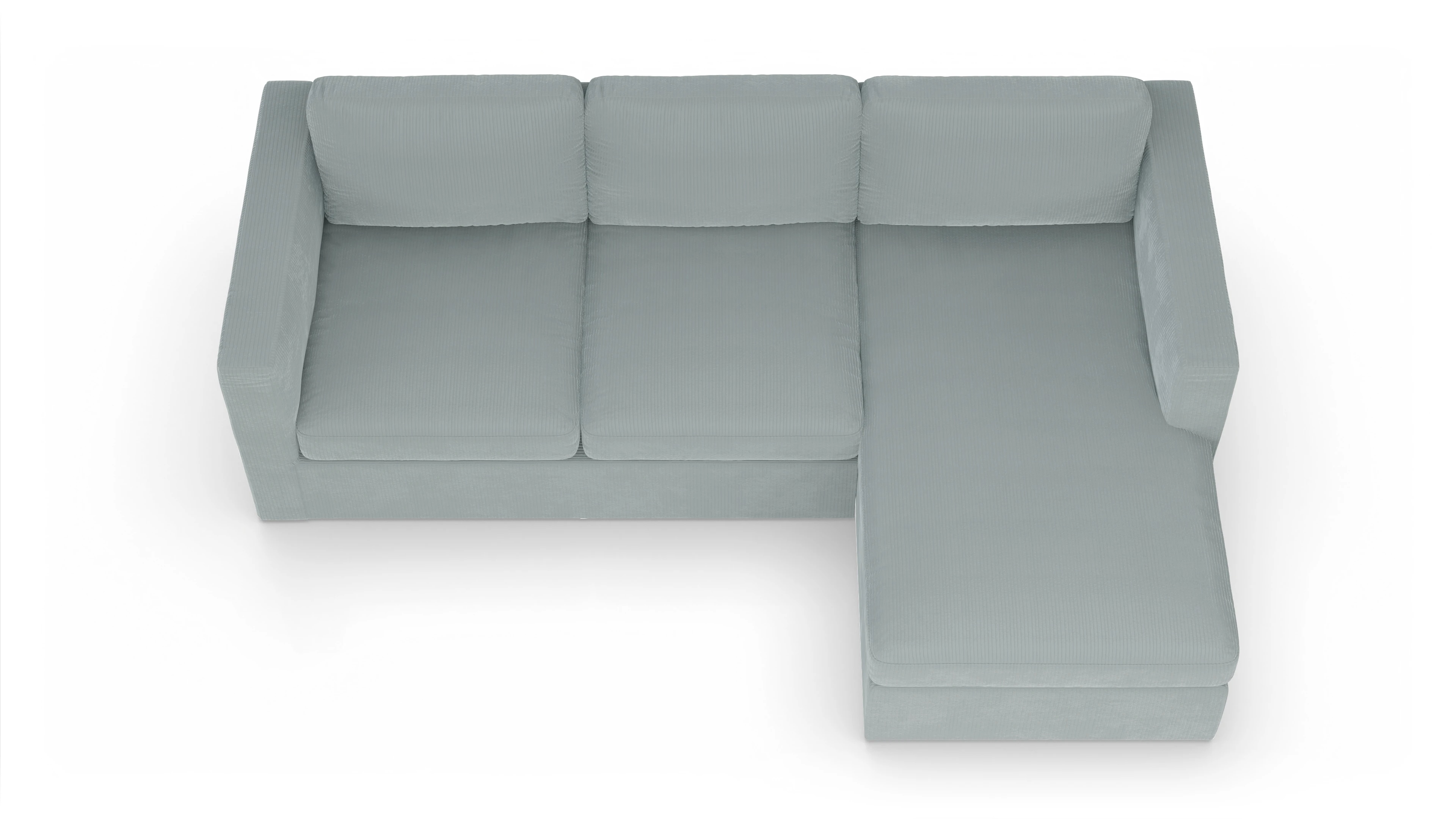 Ansicht des Produktes Santiago Sofa mit Rec rechts in Cord blau