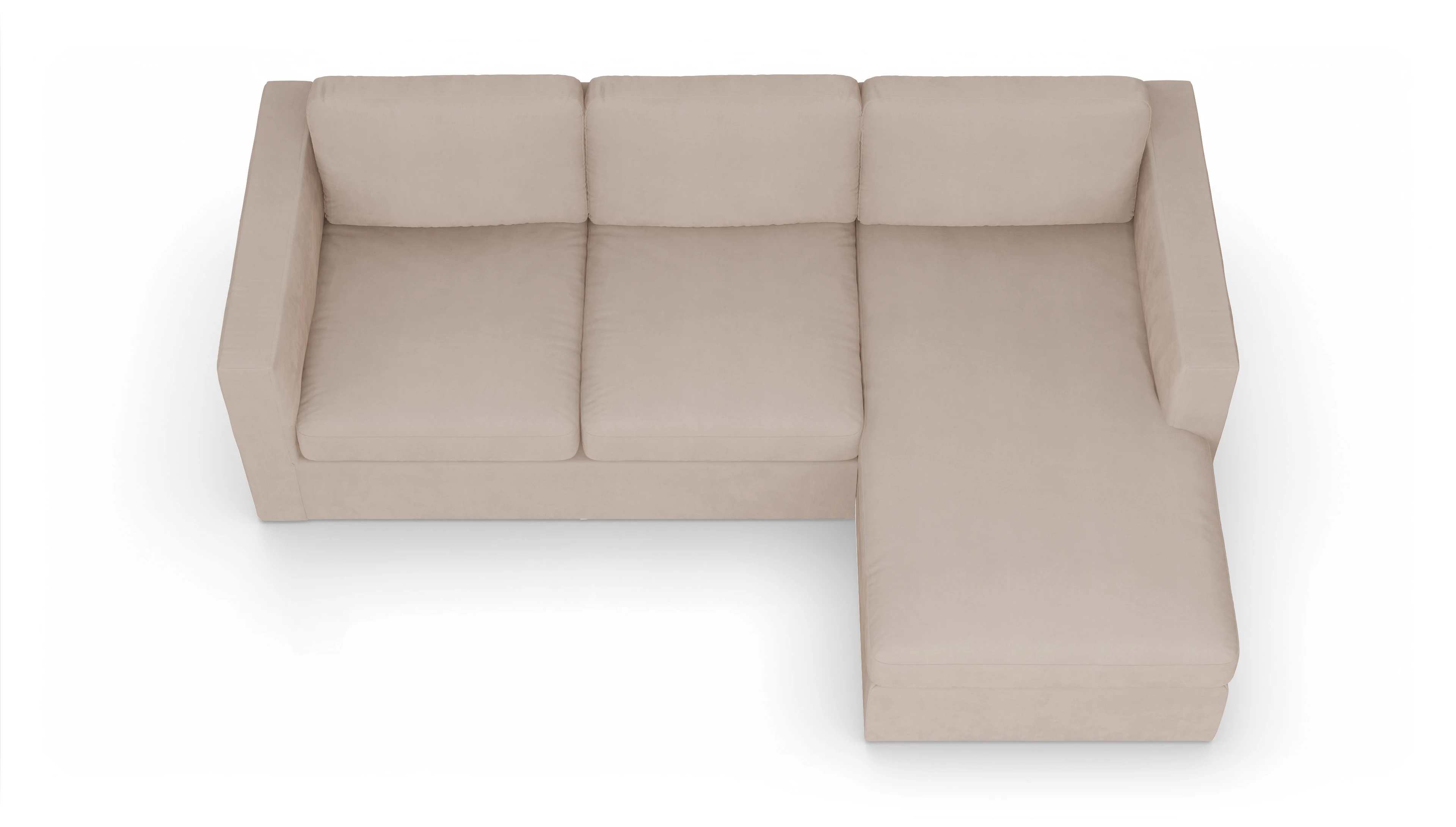 Ansicht des Produktes Santiago Sofa mit Rec rechts in Samt beige