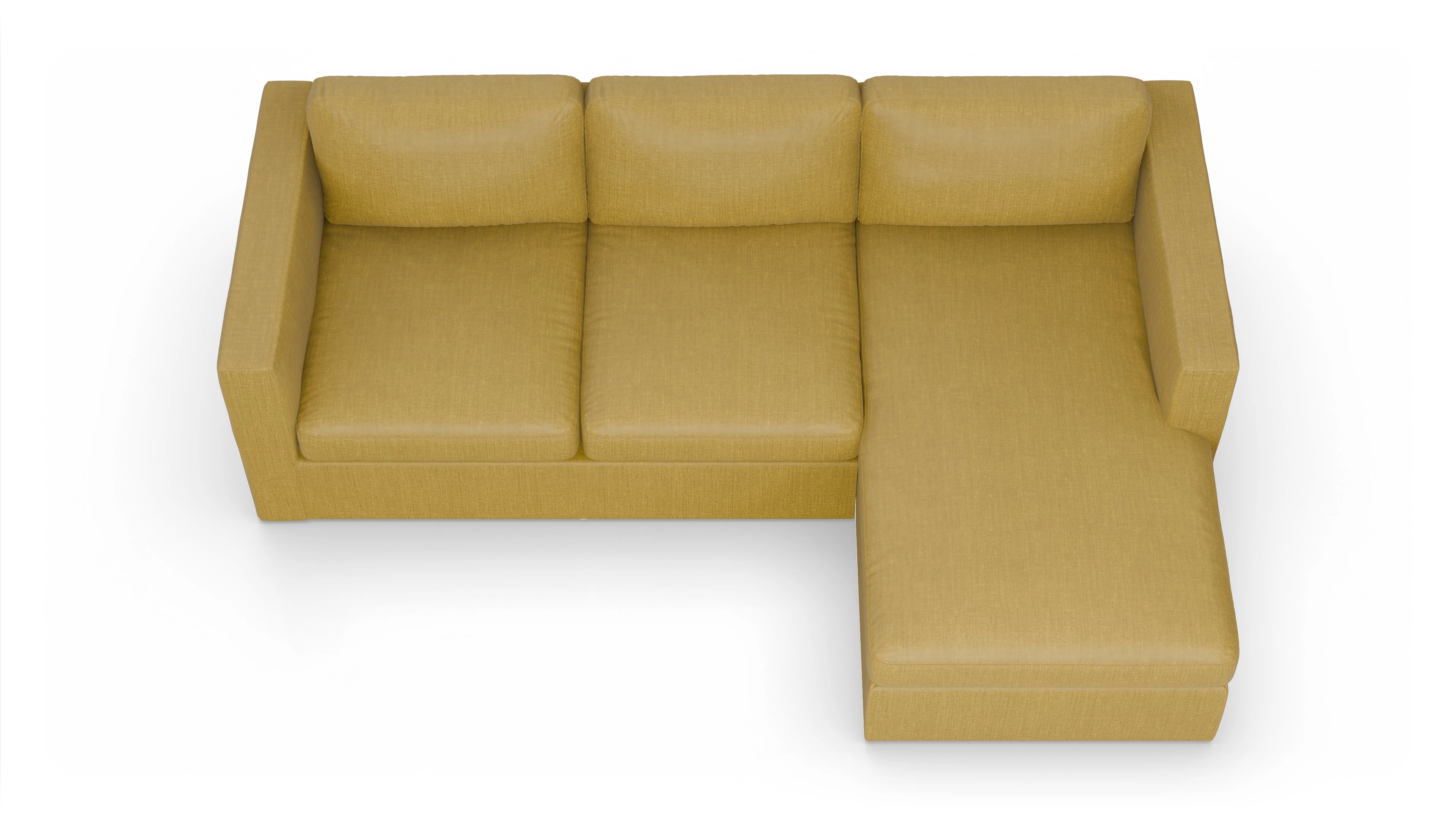 Ansicht des Produktes Santiago Sofa mit Rec rechts in Stoff gelb