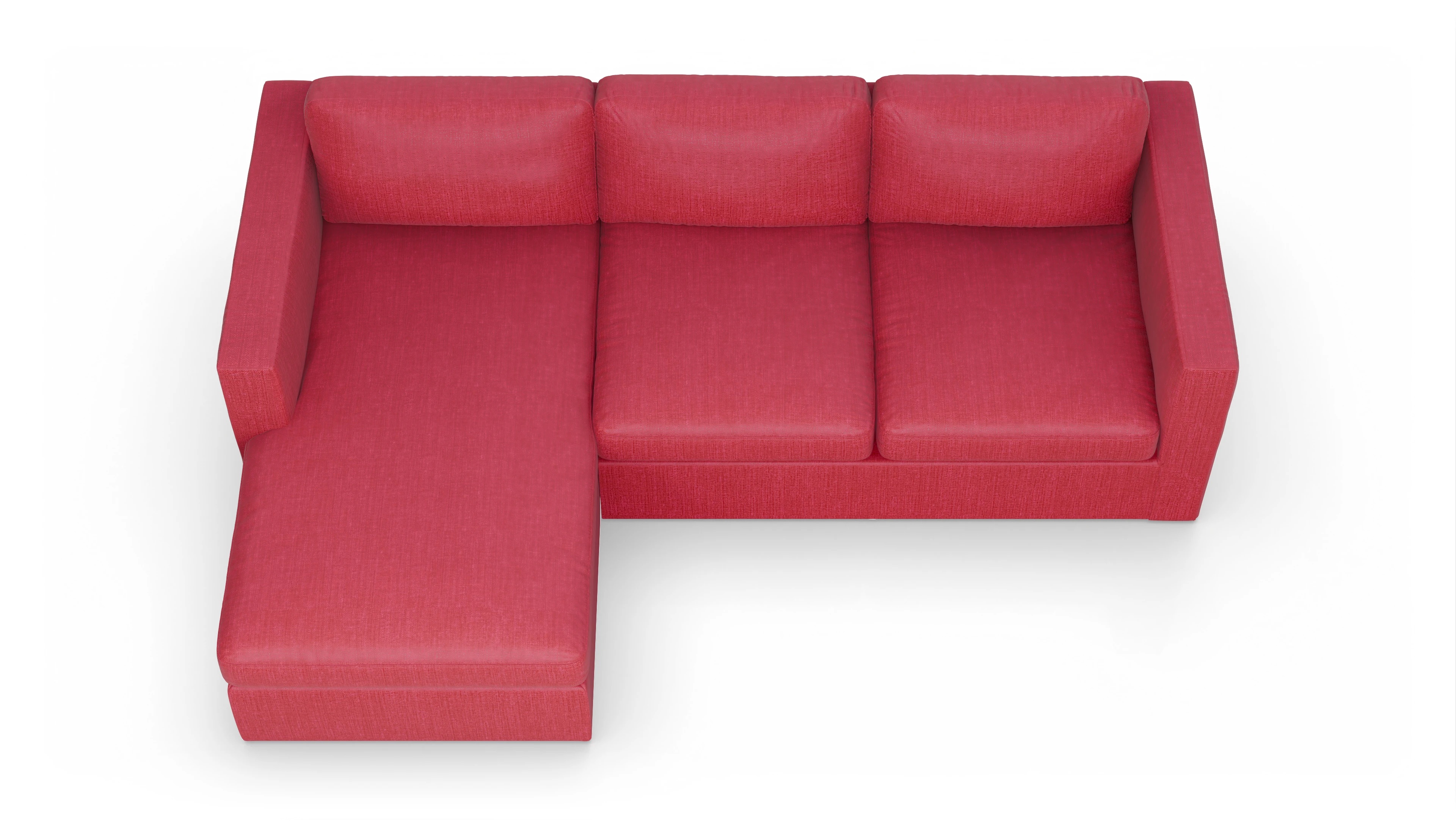 Ansicht des Produktes Santiago Sofa mit Rec links in Stoff rot