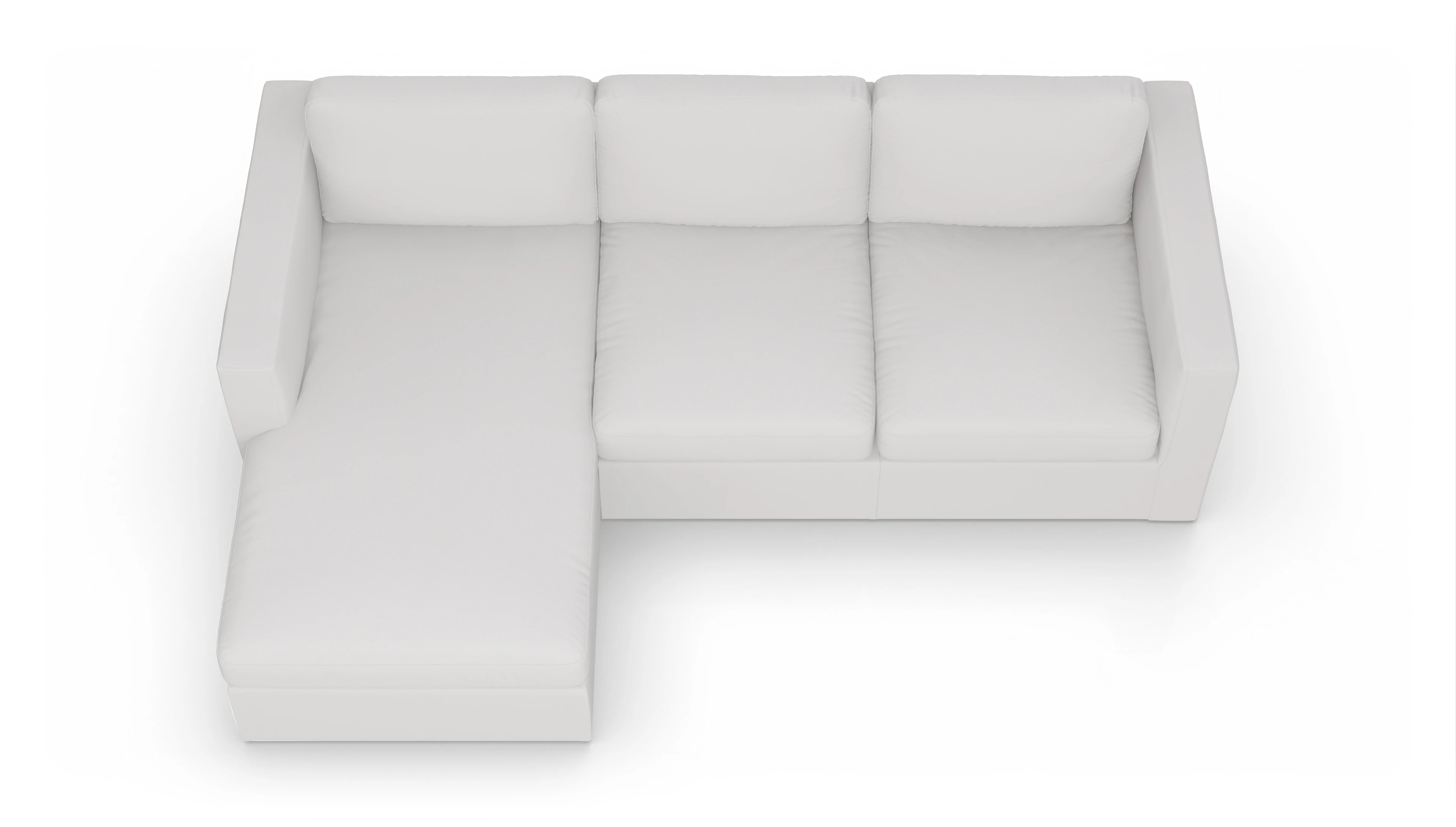 Ansicht des Produktes Santiago Sofa mit Rec links in Leder weiß
