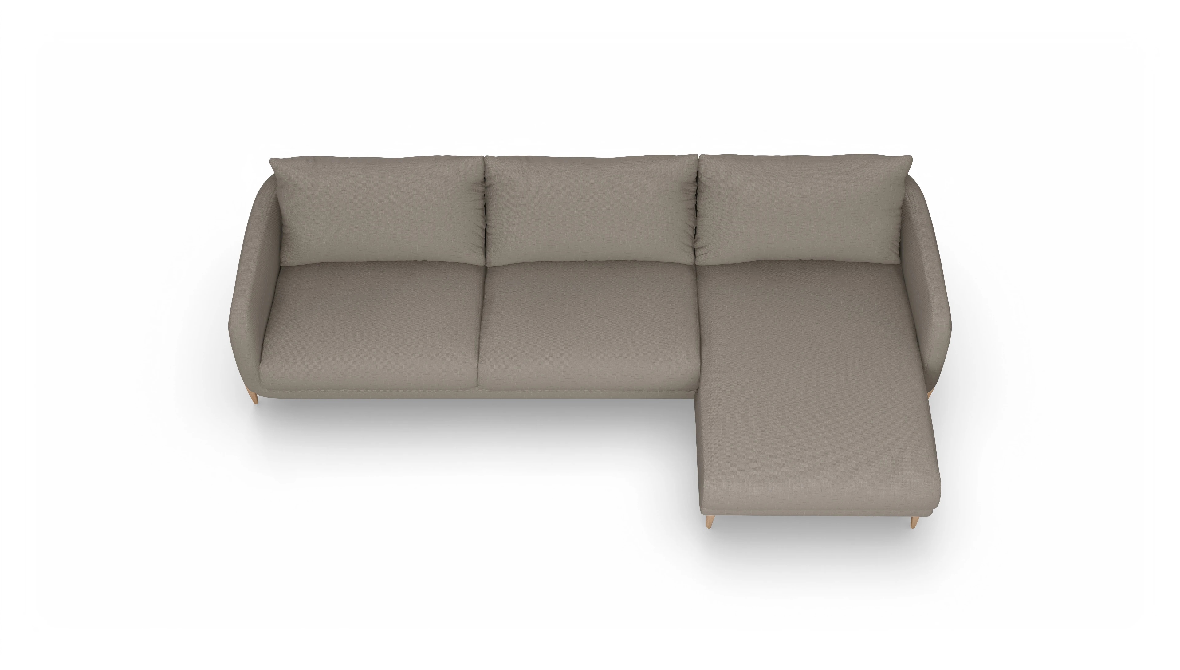 Ansicht des Produktes Iversen Sofa mit Rec rechts in Stoff beige