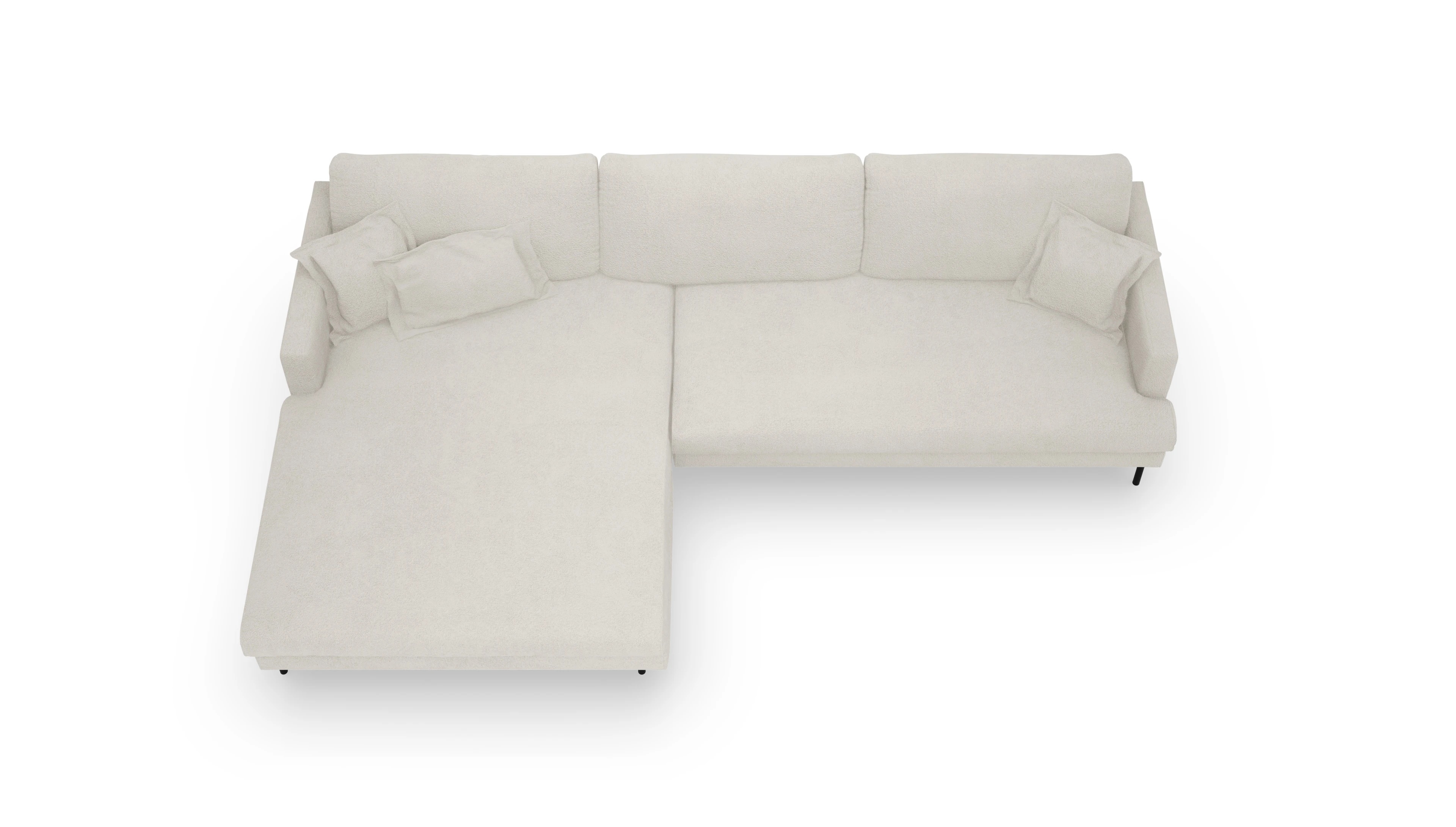 Stoffsofa Arna Ansicht des Produktes Arna Sofa mit Rec links in Stoff weiß