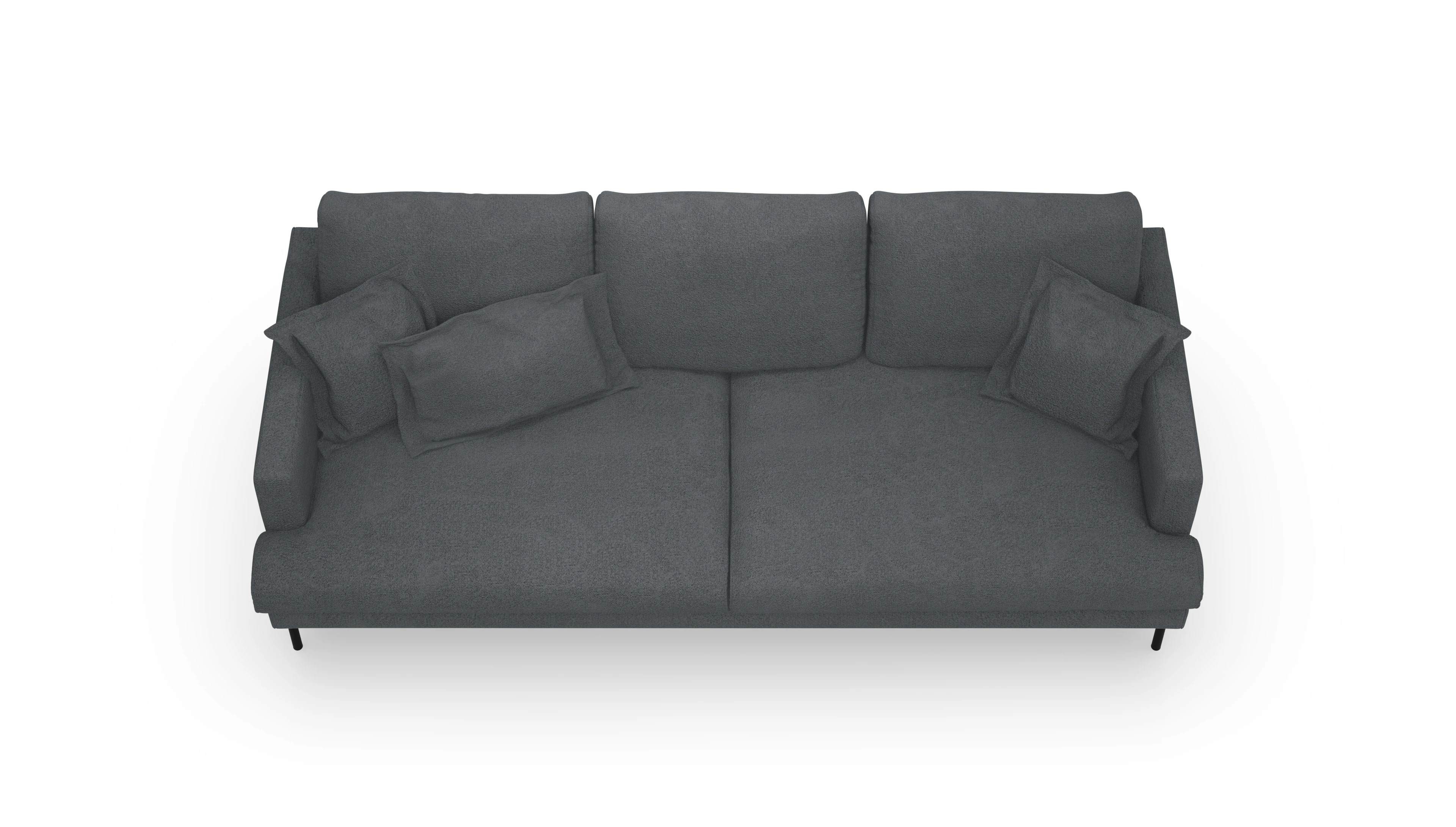 Stoffsofa Arna Ansicht des Produktes Arna 3-Sitzer in Stoff grau