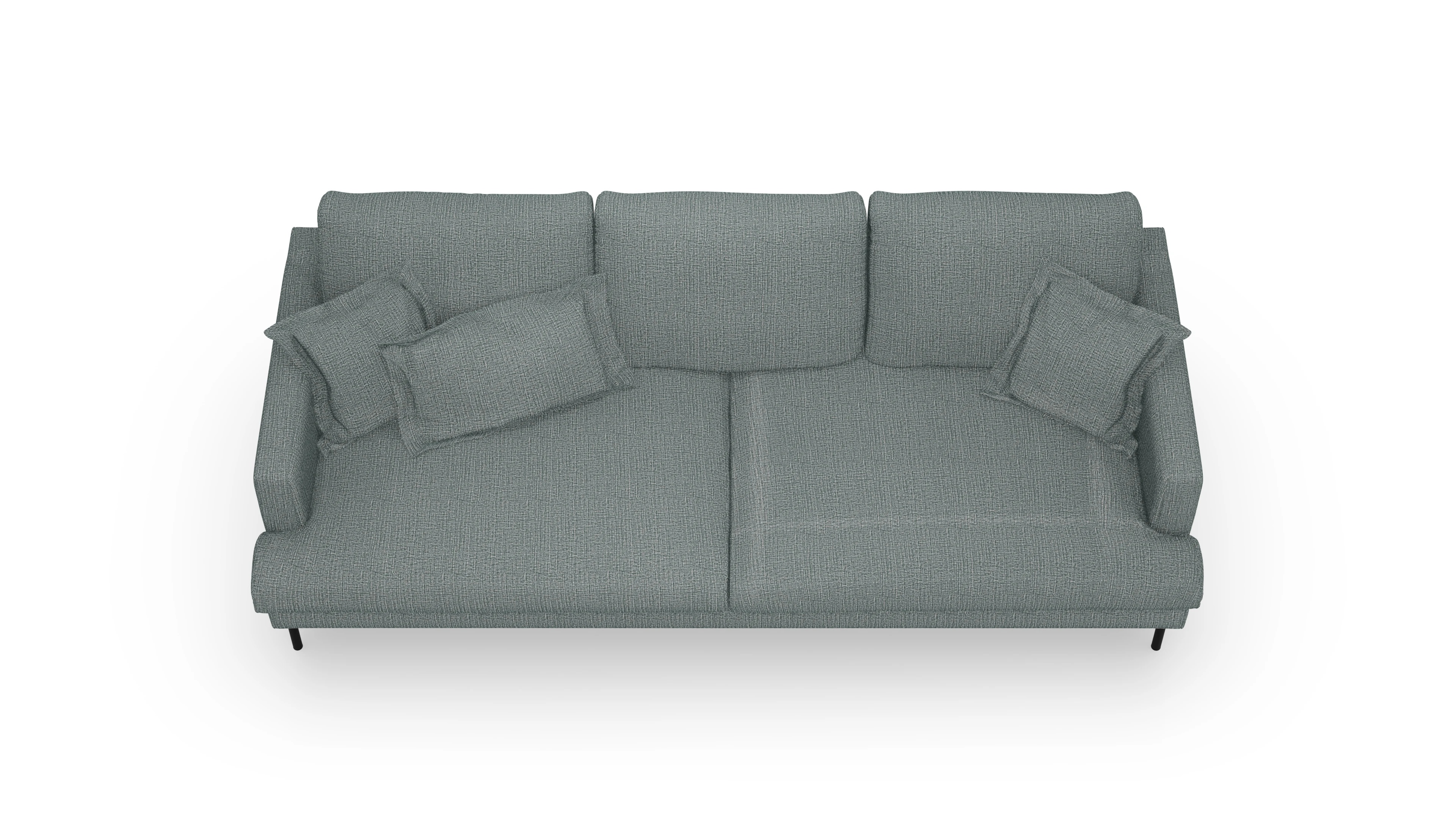 Stoffsofa Arna Ansicht des Produktes Arna 3-Sitzer in Stoff blau