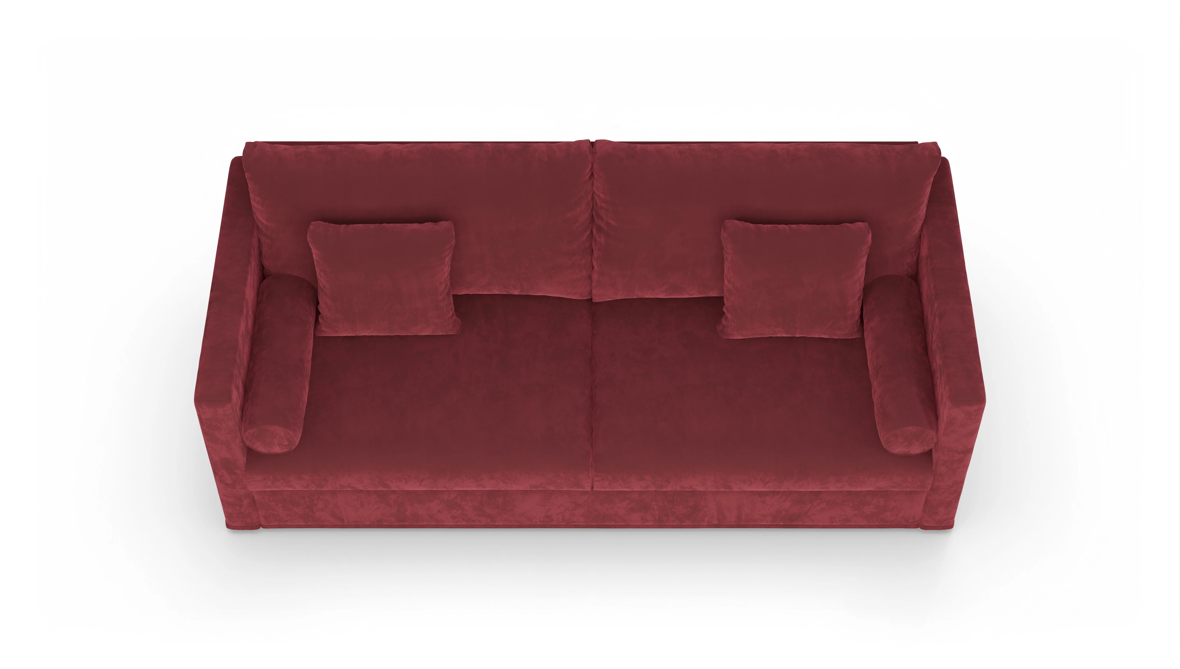 Schlafsofa Vadena Ansicht des Produktes Vadena 3-Sitzer in Samt rot