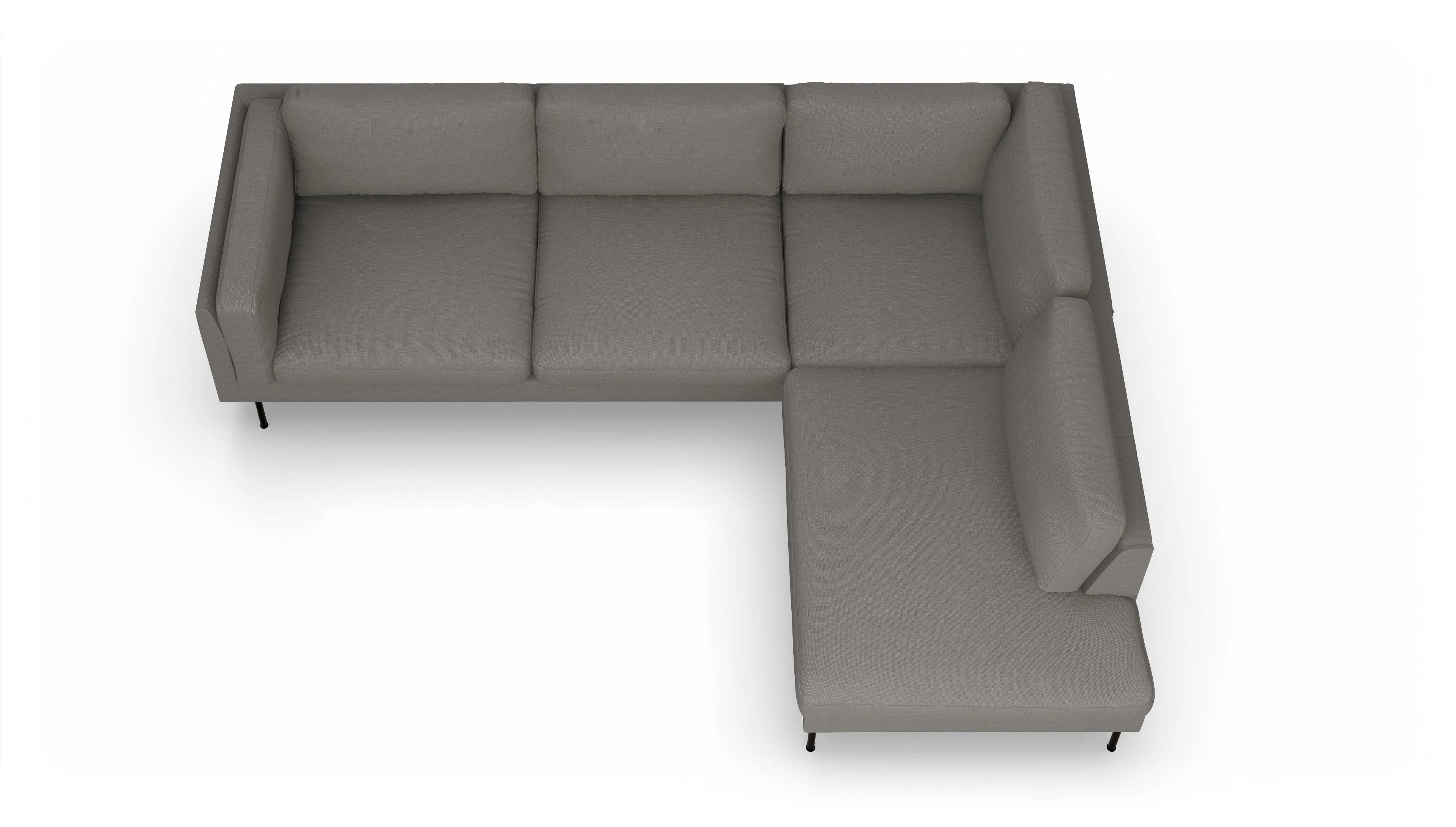 Ansicht des Produktes Henriksen Sofa mit Ottomane rechts in Stoff beige