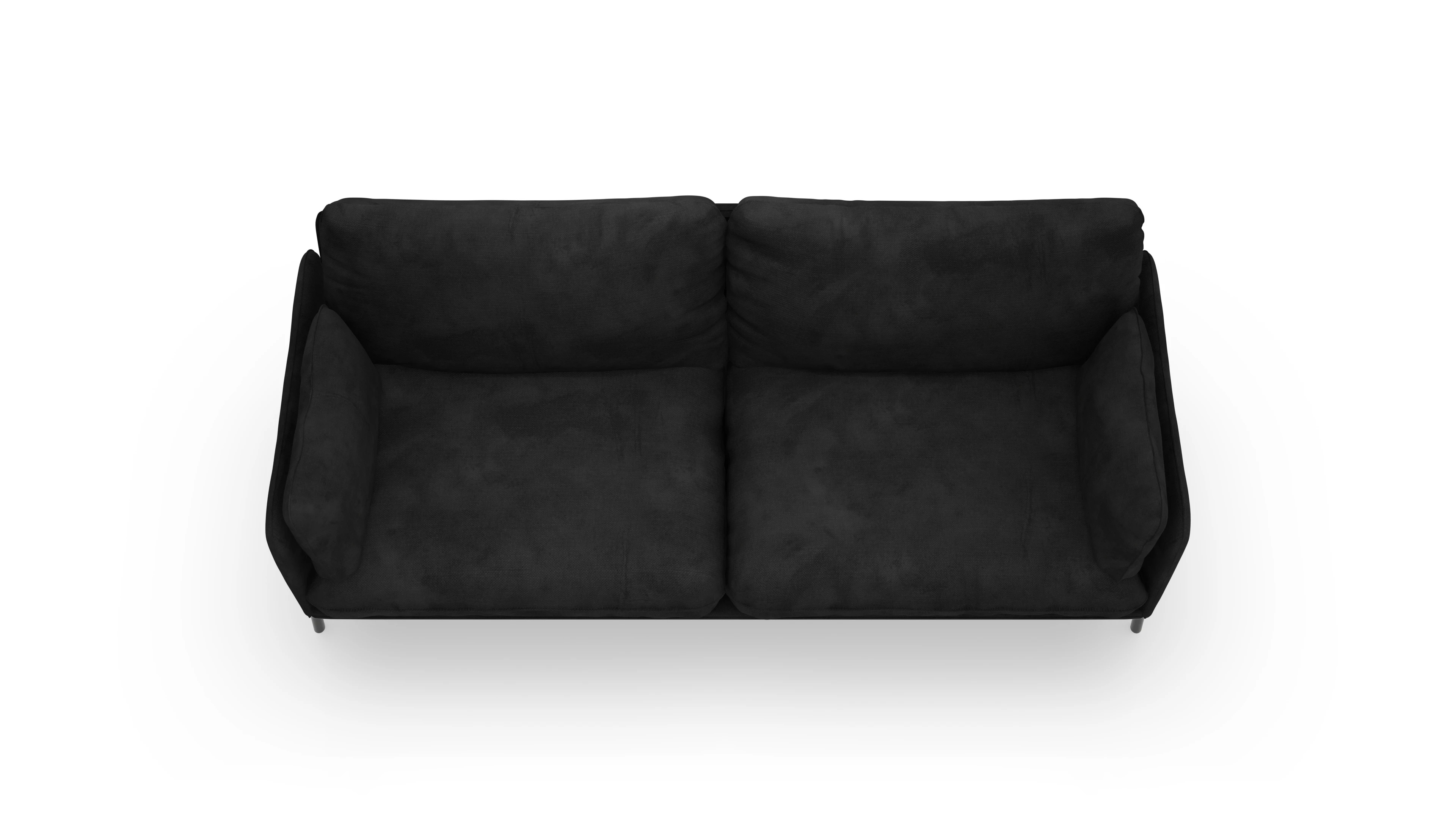 Stoffsofa Crimora Ansicht des Produktes Crimora 3-Sitzer in Samt schwarz