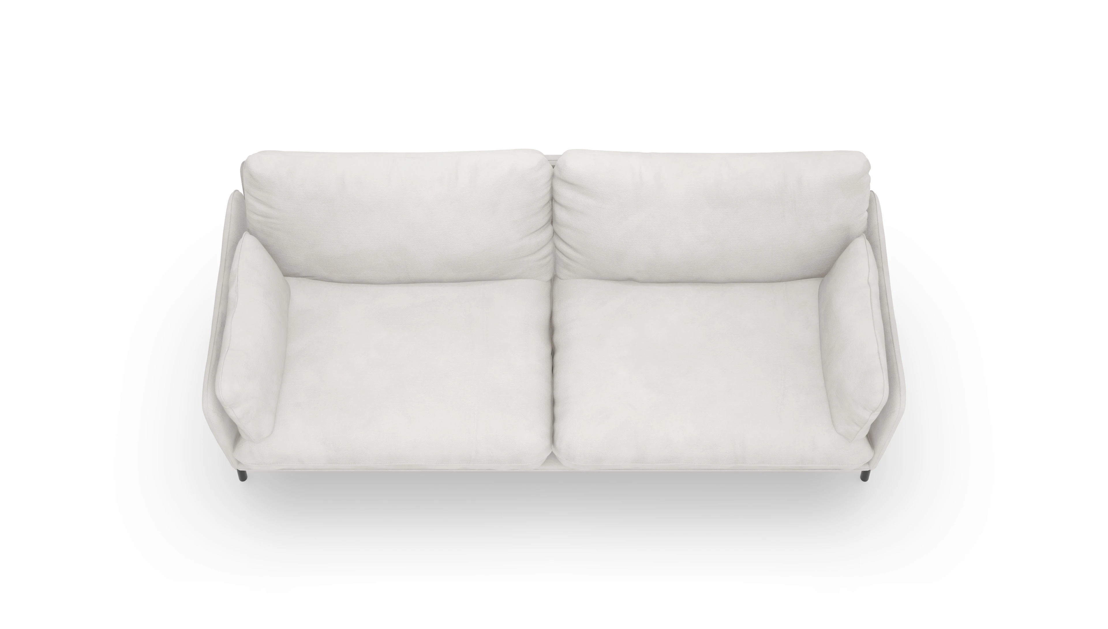 Stoffsofa Crimora Ansicht des Produktes Crimora 3-Sitzer in Samt weiß