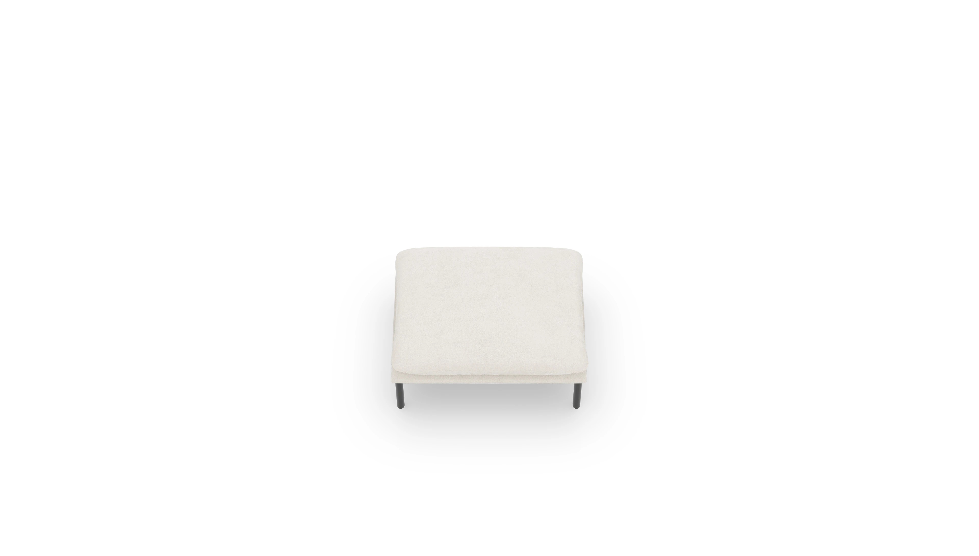 Stoffhocker Crimora Ansicht des Produktes Crimora Hocker in Stoff weiß