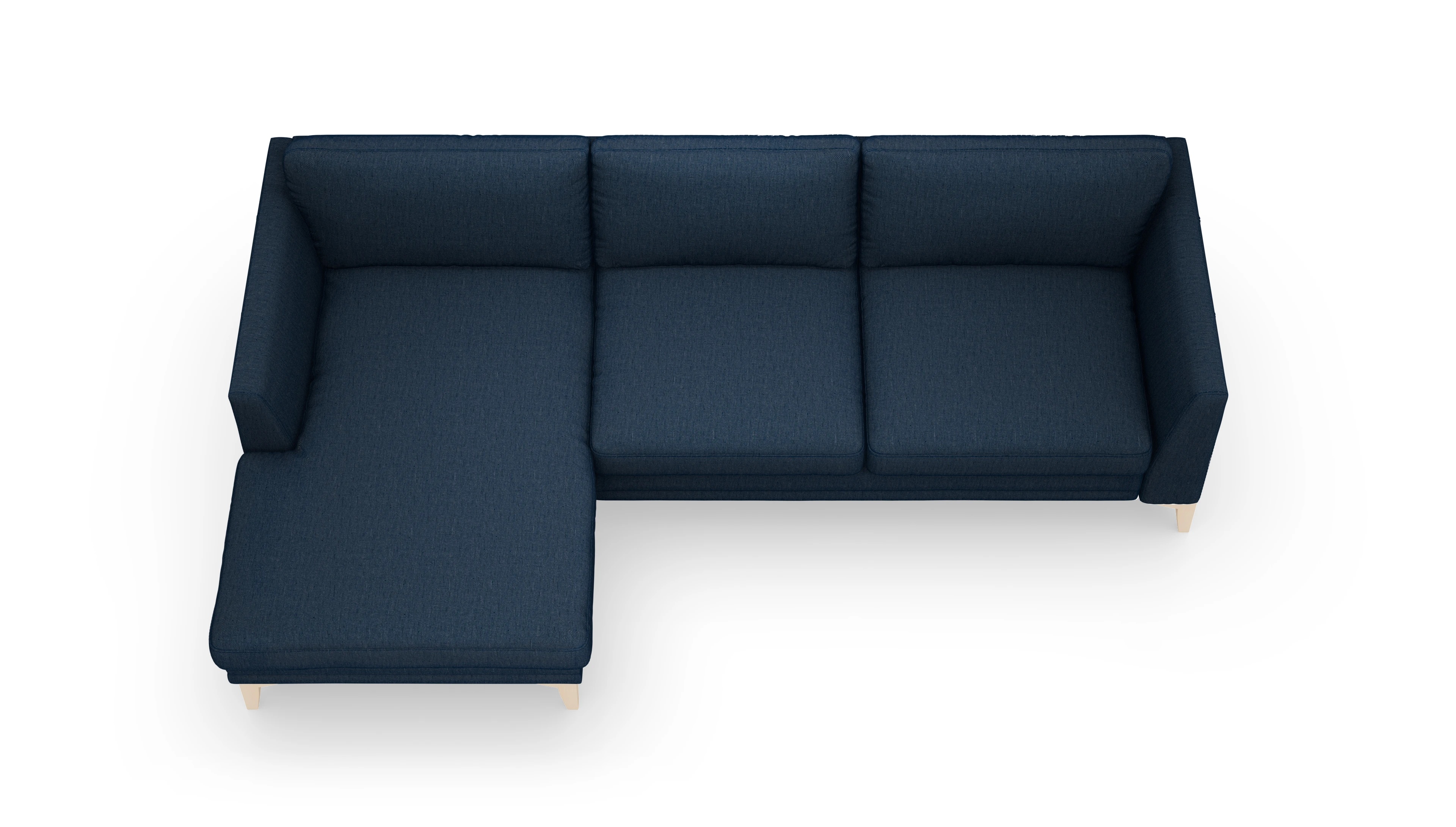Stoffsofa Fairfield Ansicht des Produktes Fairfield Sofa mit Rec links in Stoff blau